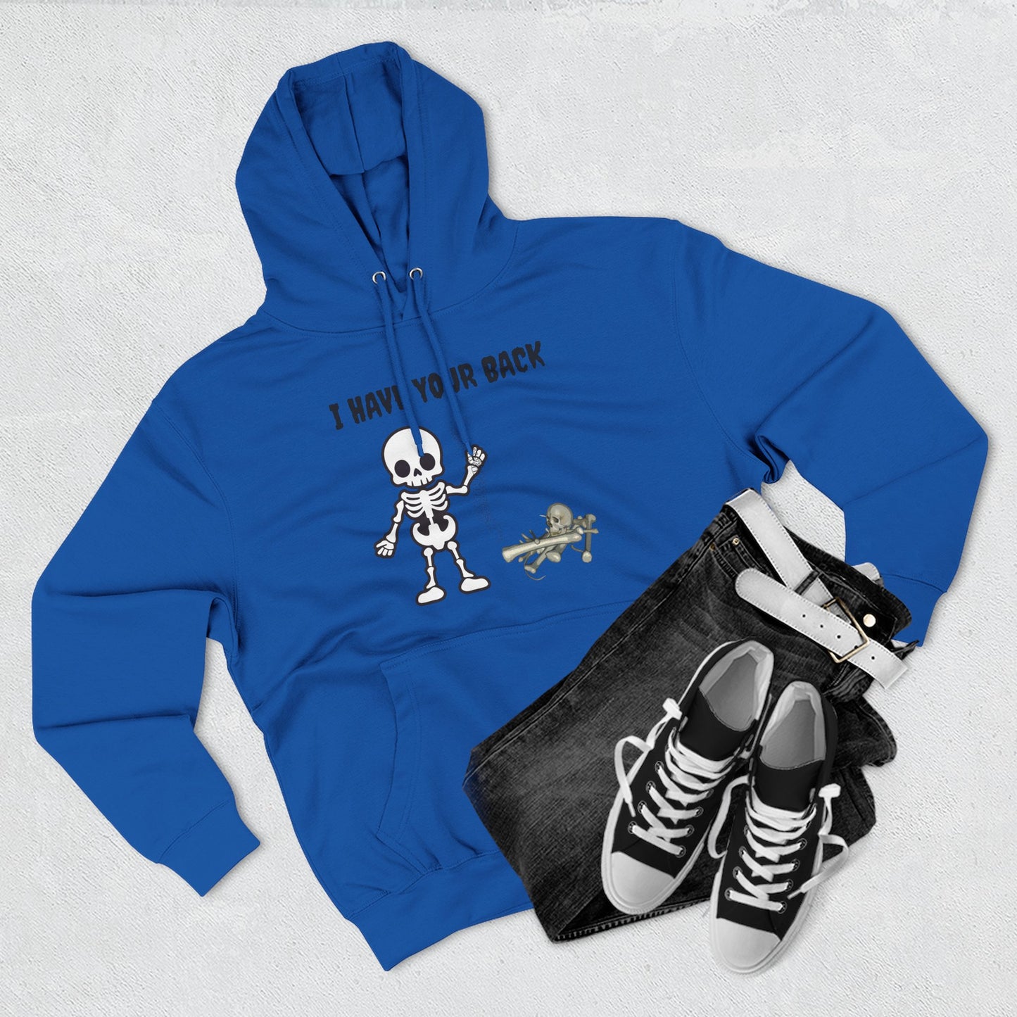 Skeleton Support Fleece Hoodie, Funny Sweatshirt, Unique Gift for Halloween, Cozy Fall Wear, Unisex Hoodie