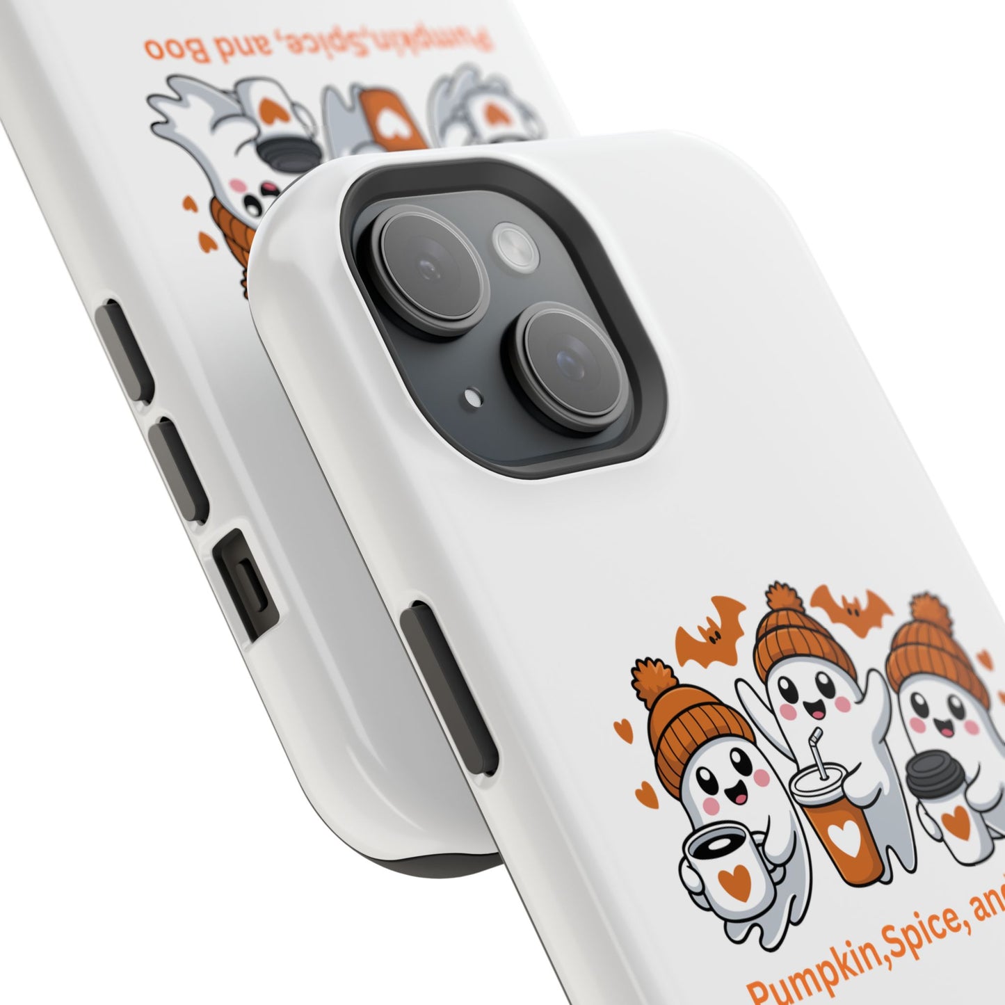Cute Fall Ghosts Phone Case, Pumpkin Spice and Boo Cell Phone Cover, Halloween Accessory, Unique Gift for Spooky Season, Fall Decor