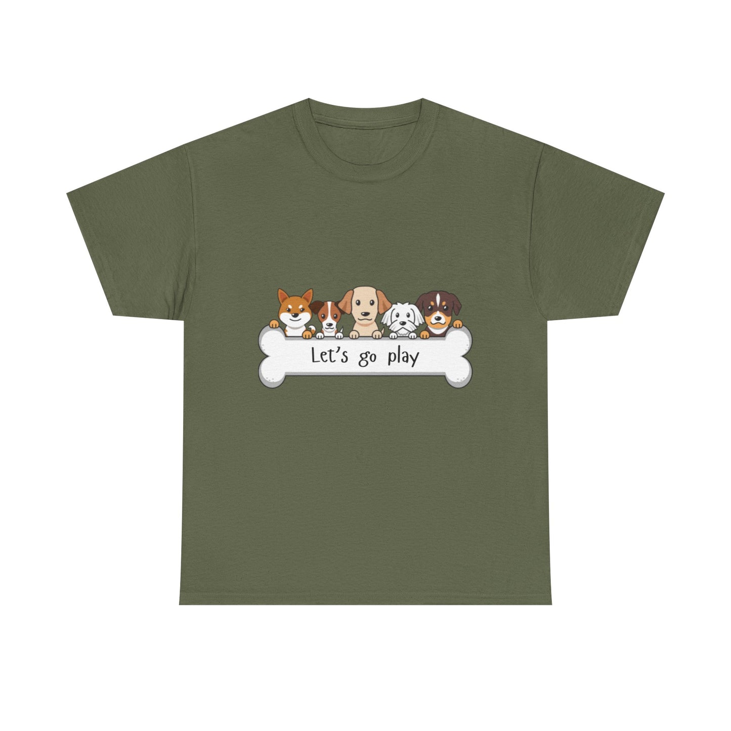 Let's Go Play Dog Lover Tee, Cute Pet T-Shirt, Animal Lover Gift, Unisex Cotton Shirt, Dog Mom Tee, Playful Pet Apparel