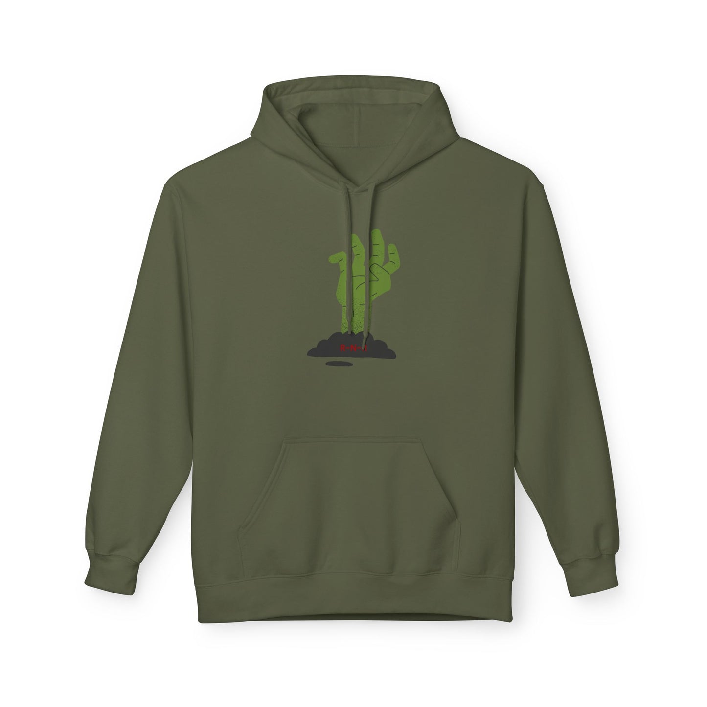 Zombie Hand Graphic Hoodie, Unisex Fleece Sweatshirt, Halloween Apparel, Cozy Hoodie, Unique Gift for Nerds