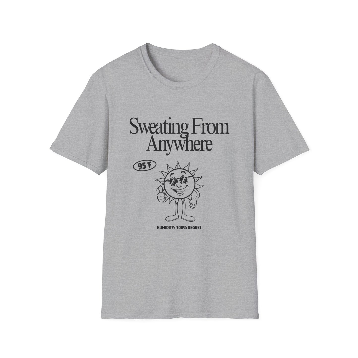 Sweating From Anywhere T-Shirt | Retro Sun Graphic 95F