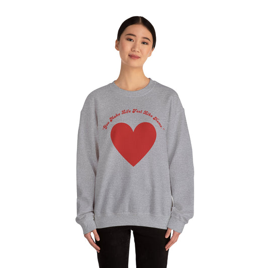Red Heart Crewneck Sweatshirt | Minimal Love Graphic