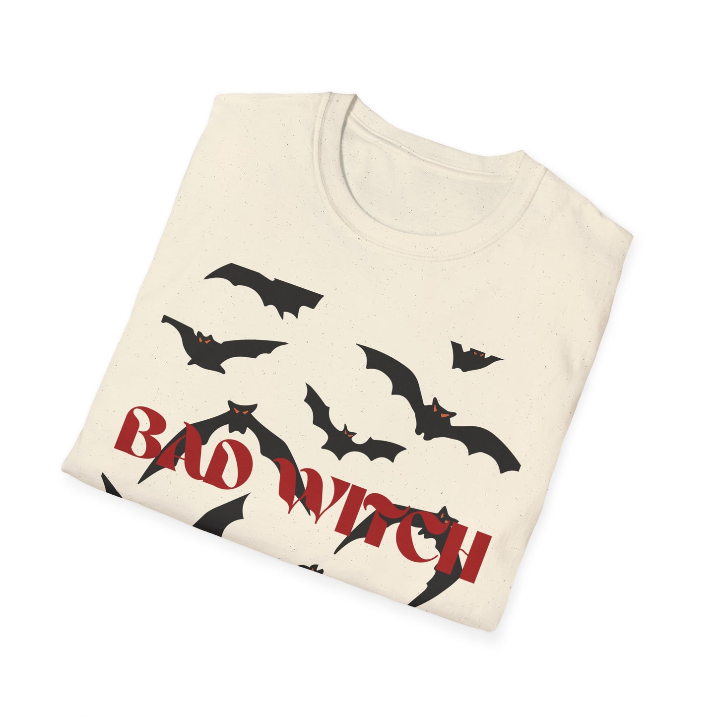 Bad Witch Halloween Unisex T-Shirt, Spooky Shirt, Halloween Costume, Witchy Tee, Bat Graphic Top, Fall Outfit