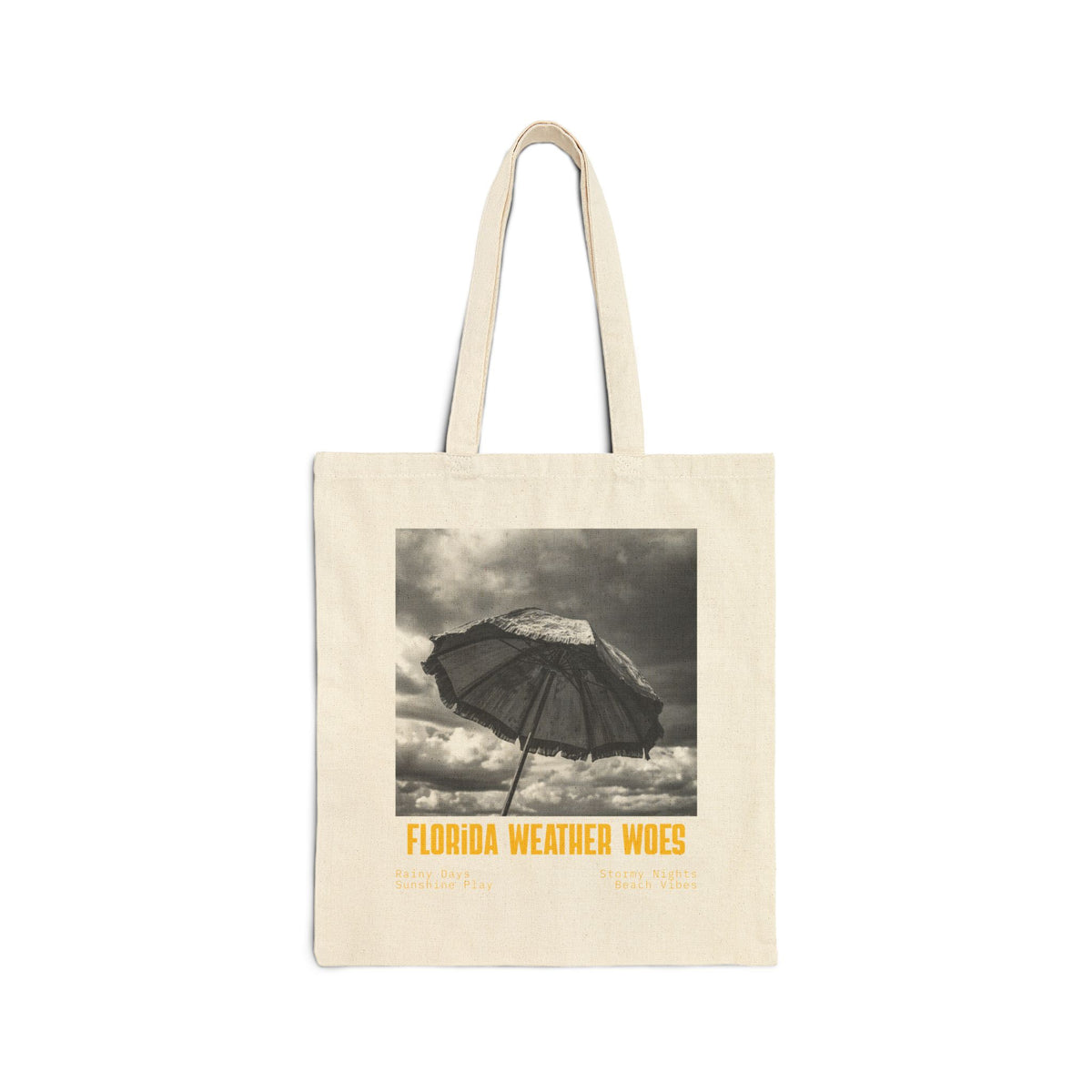Florida Weather Woes Tote Bag | Vintage Umbrella Beach Photo