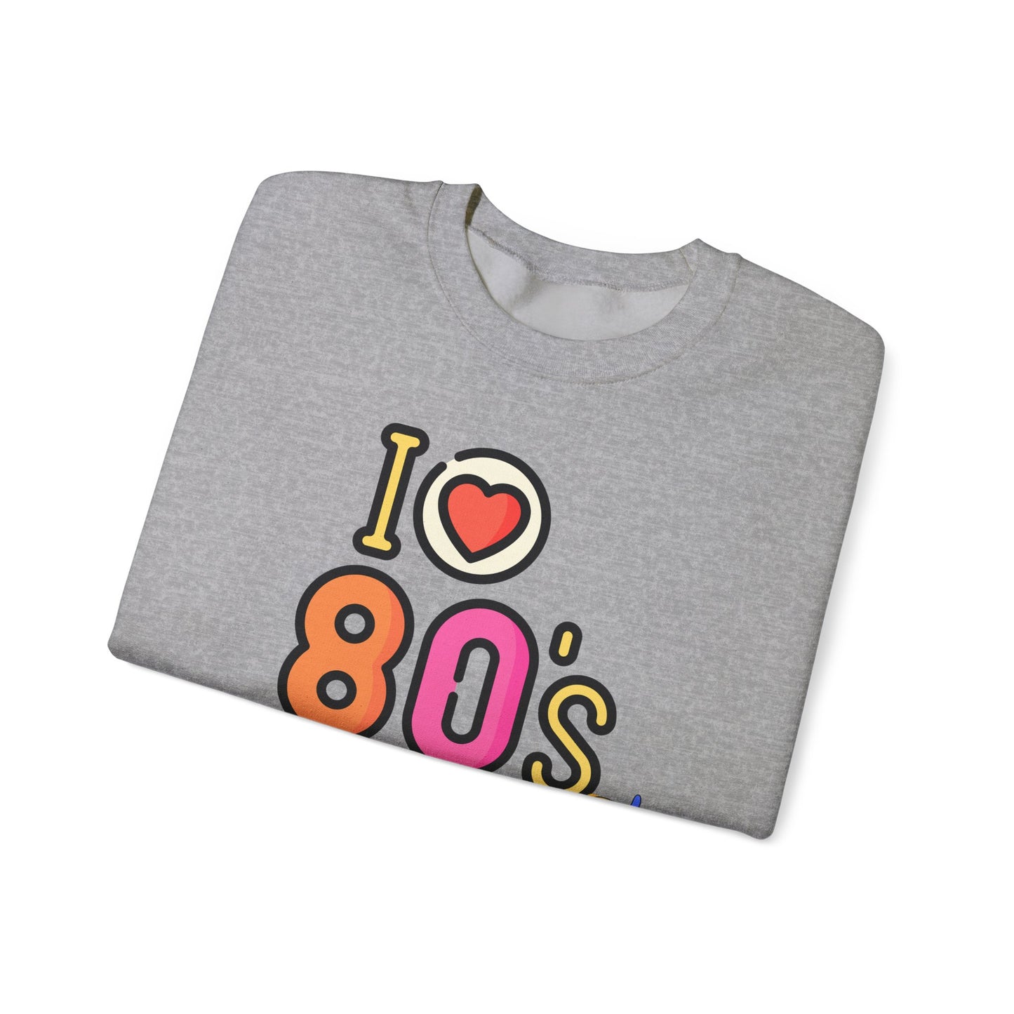 I Heart 80's Roller Skate Sweatshirt | Retro Tape Cassette 80s