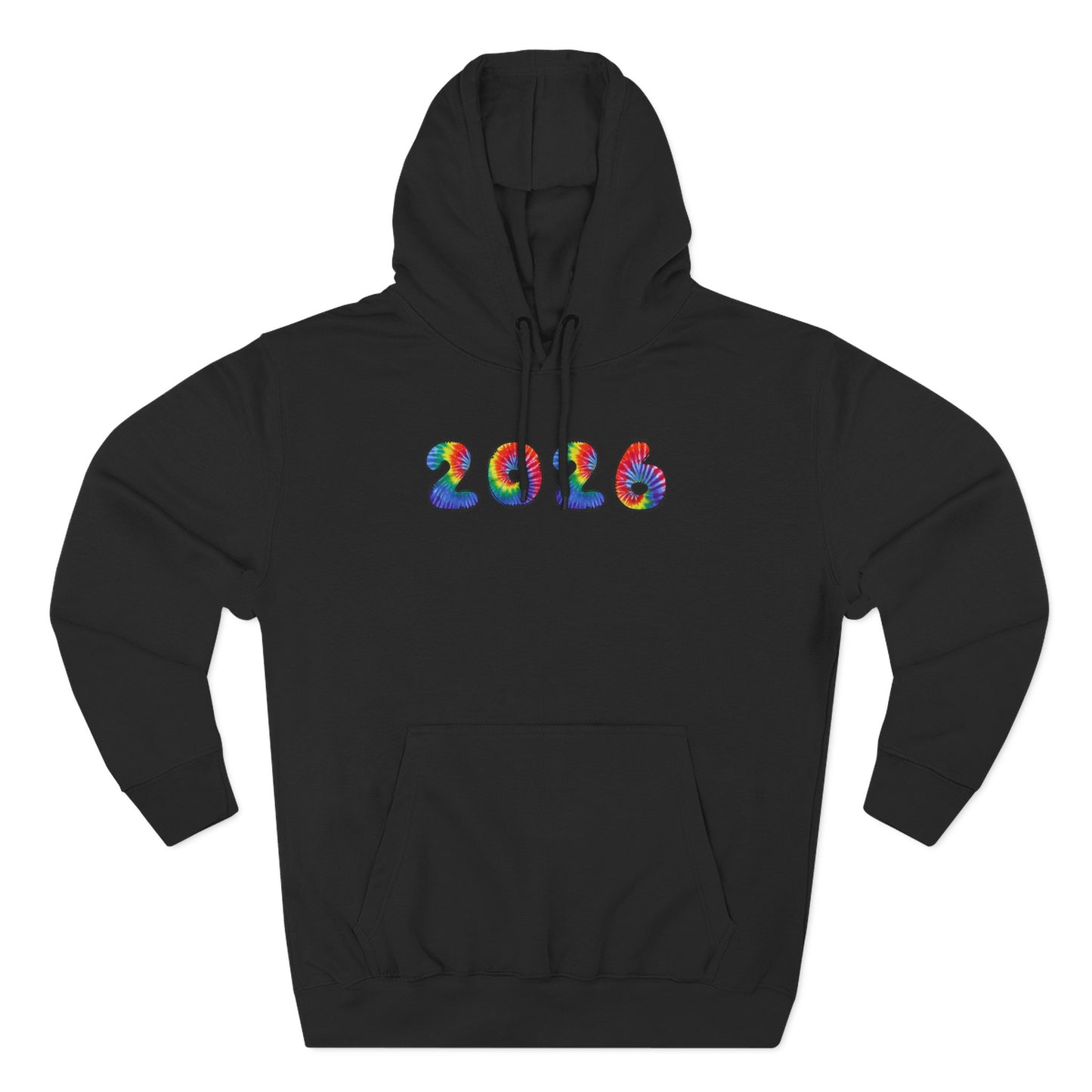 2026 Colorful Tie Dye Numbers Hoodie | New Year Retro Rainbow Design