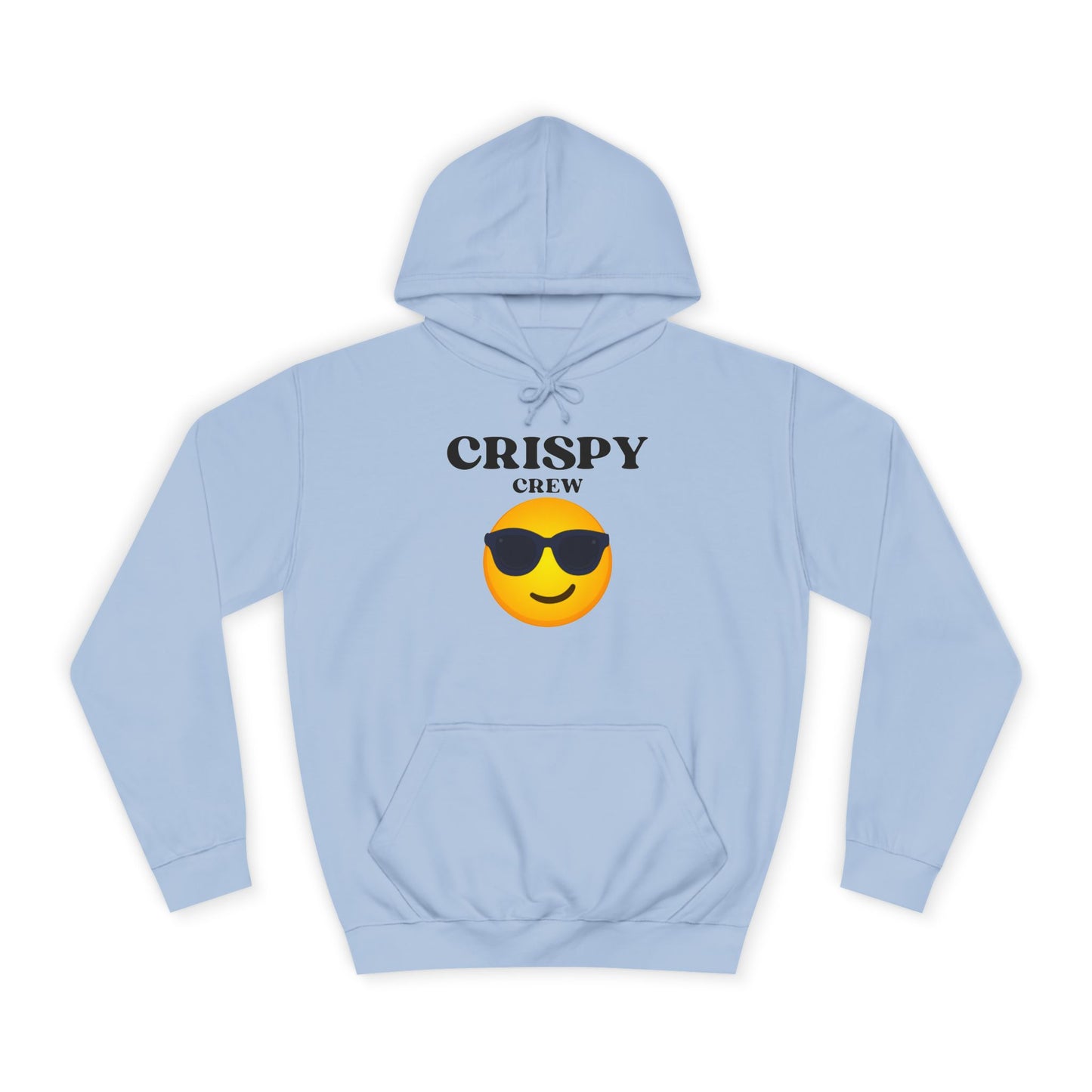 Crispy Crew Unisex College Hoodie, Funny Sweatshirt, Gift for Students, Casual Apparel, College Life Hoodie, Emojis, Comfortable Wear