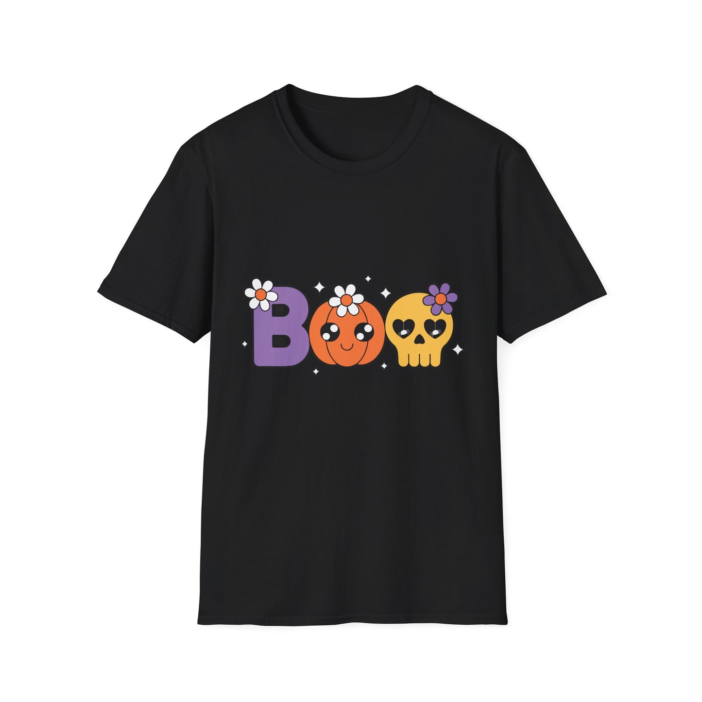 Whimsical Halloween T-Shirt with Boo Design, Cute Graphic Tee, Fall Fashion, Gift for October Birthdays, Spooky Season Apparel
