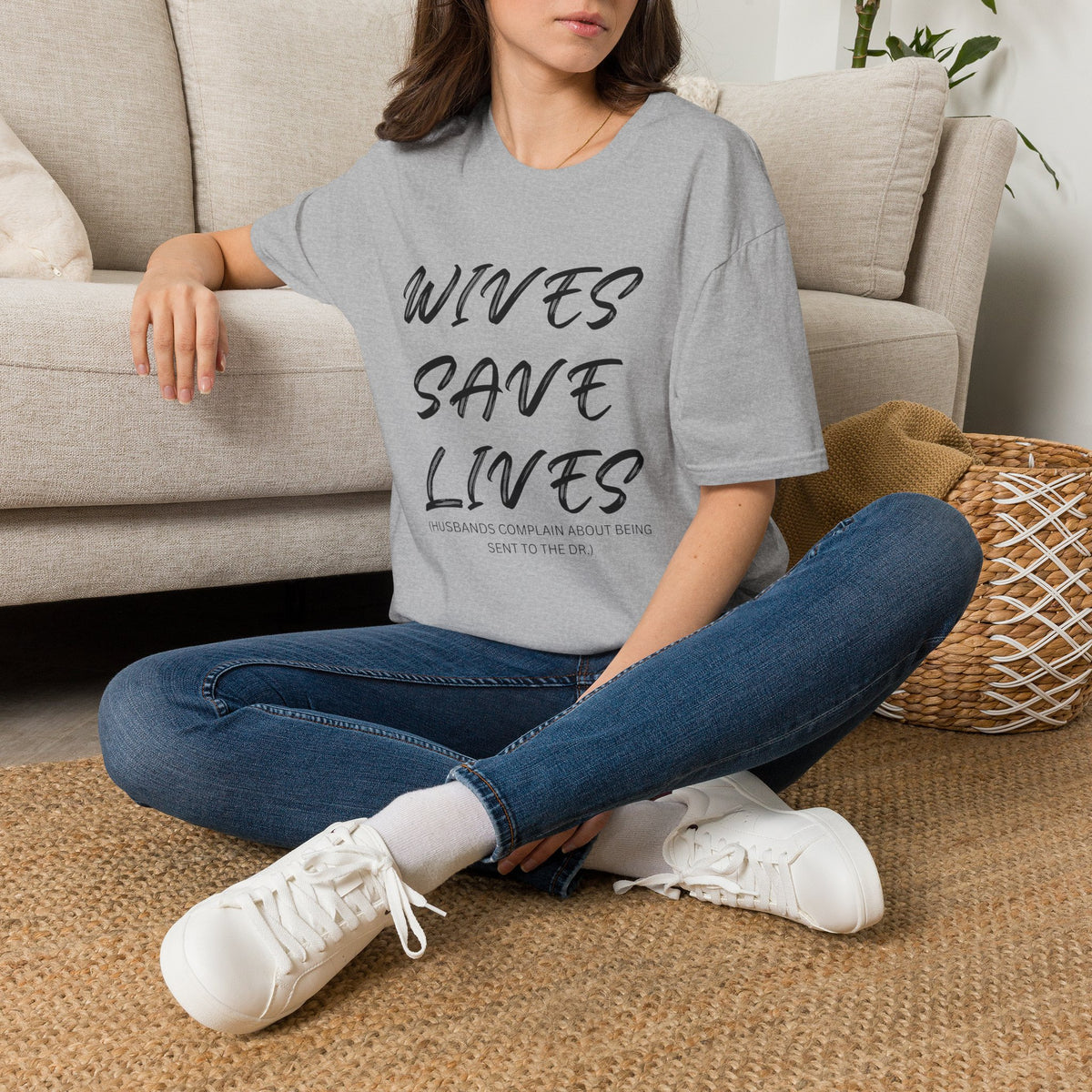 Wives Save Lives T-Shirt | Script Typography, Awareness Tee