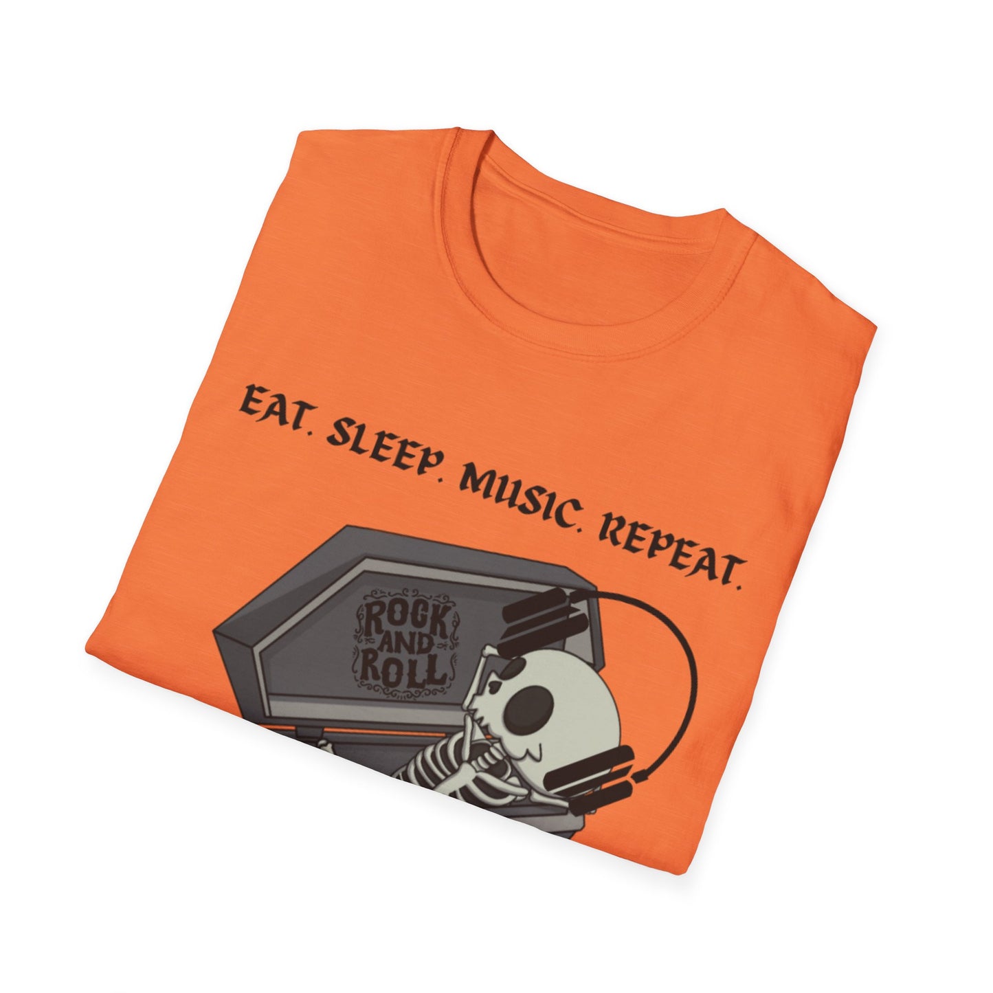 Skeleton Music Vibes Unisex Softstyle T-Shirt | Rock Music Lovers Tee, Concert Shirt, Halloween Apparel, Gift for Musicians