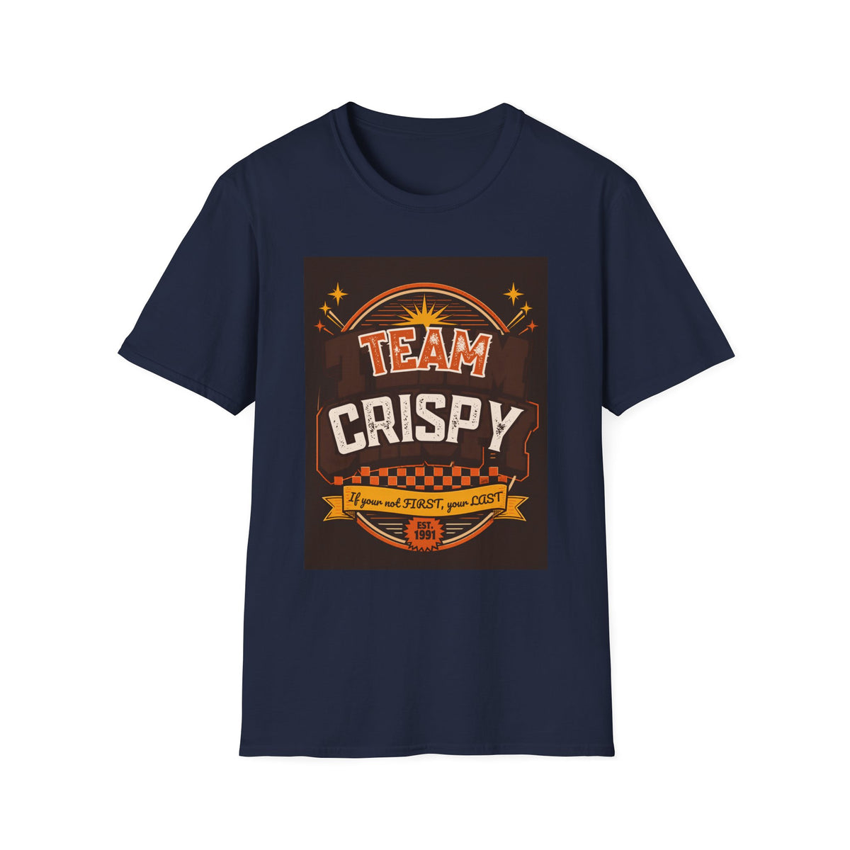 Team Crispy T-Shirt | Retro Badge Snack Lover Tee