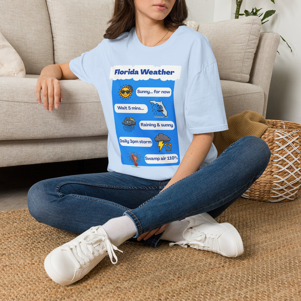 Florida Weather T-Shirt | Sunny... for now text graphic