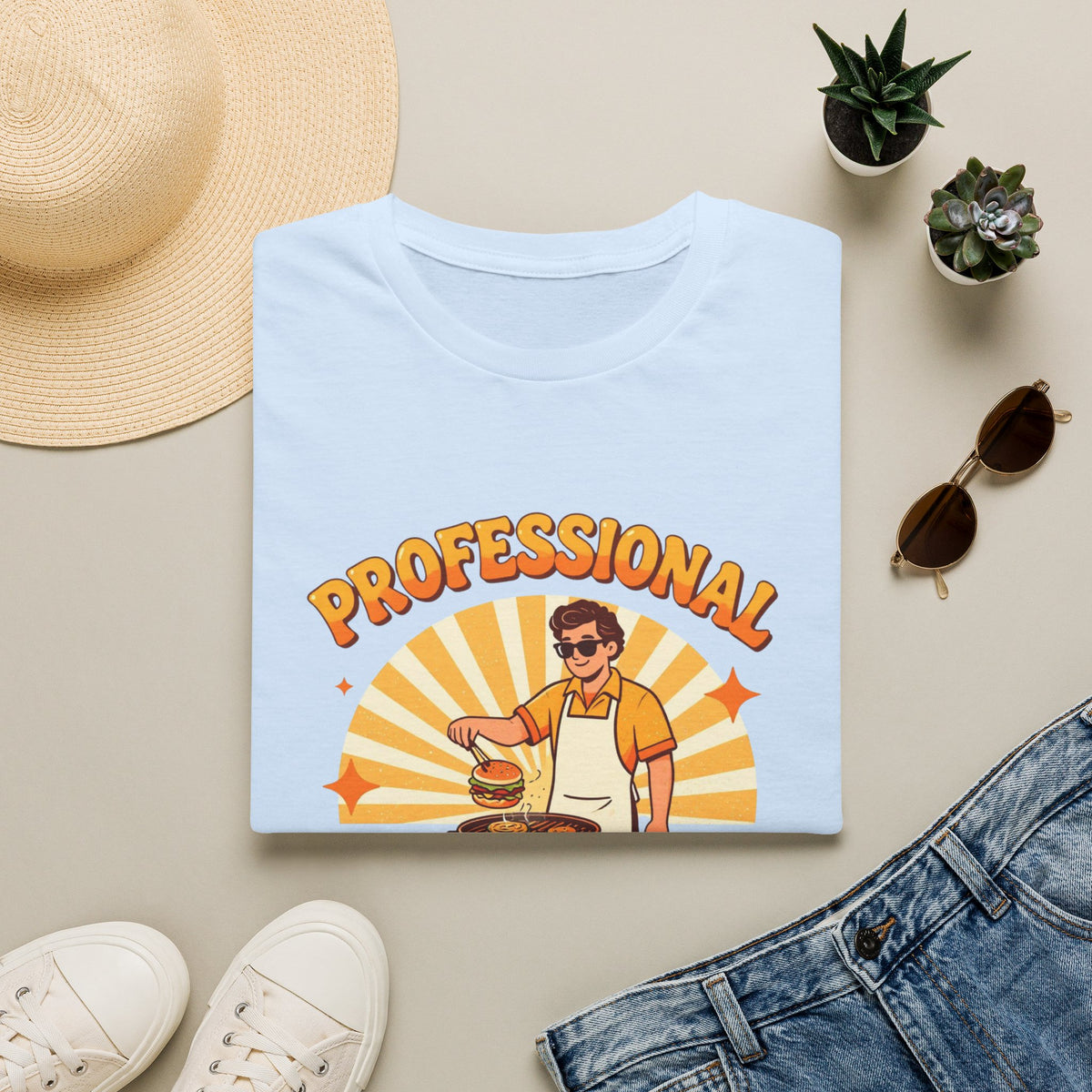 Professional Grill Sergeant T-Shirt | BBQ Chef Illustration