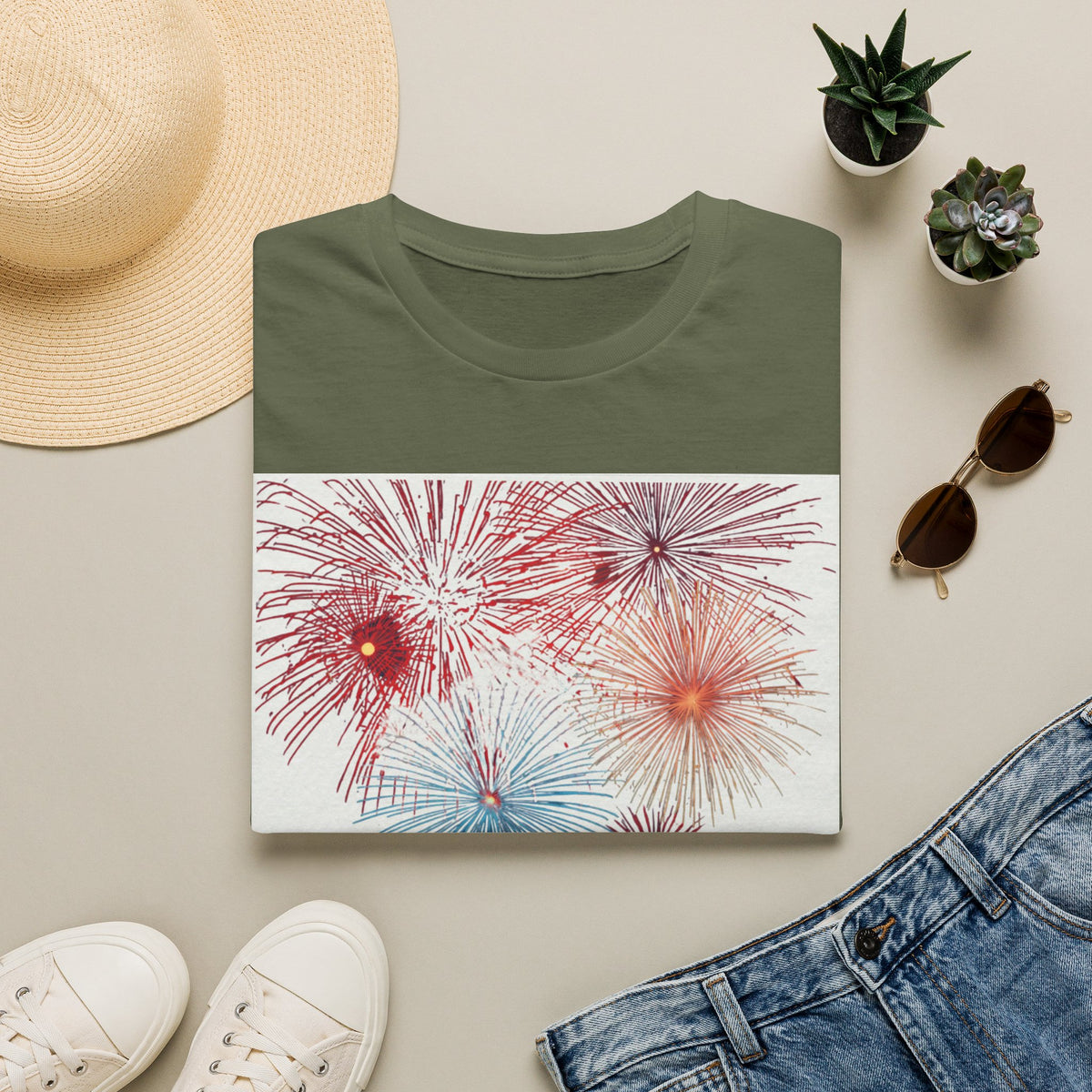 Fireworks Burst T-Shirt | Patriotic Sparkler Celebration Tee