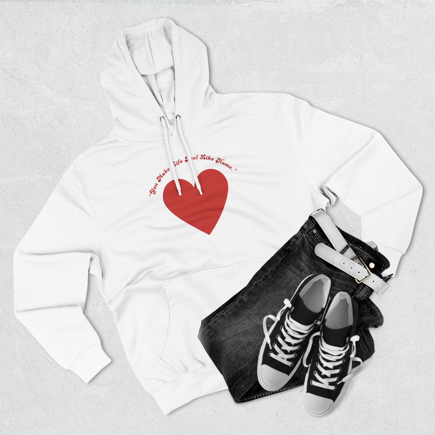 Red Heart Illustration Hoodie | Simple Minimal Love Graphic