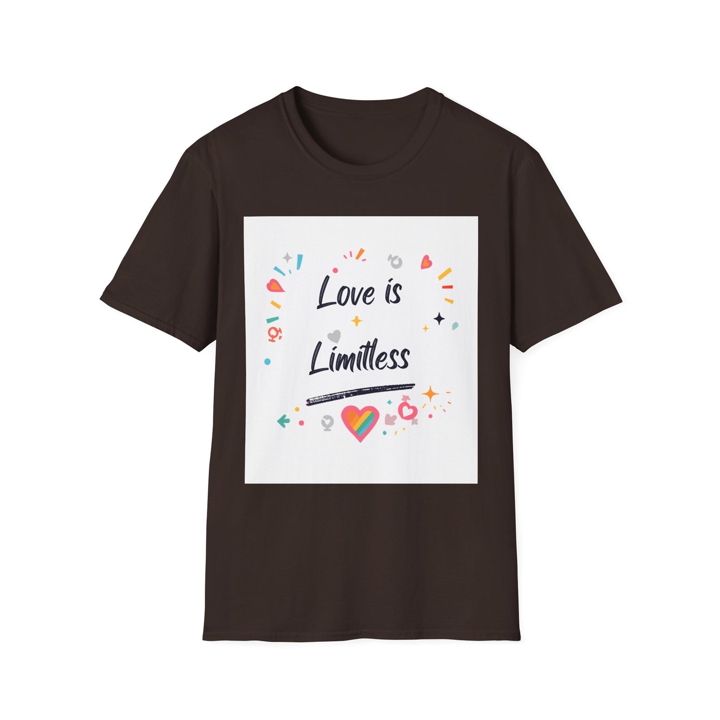 Love Is Limitless T-Shirt | Inspirational Pride Rainbow Heart Design