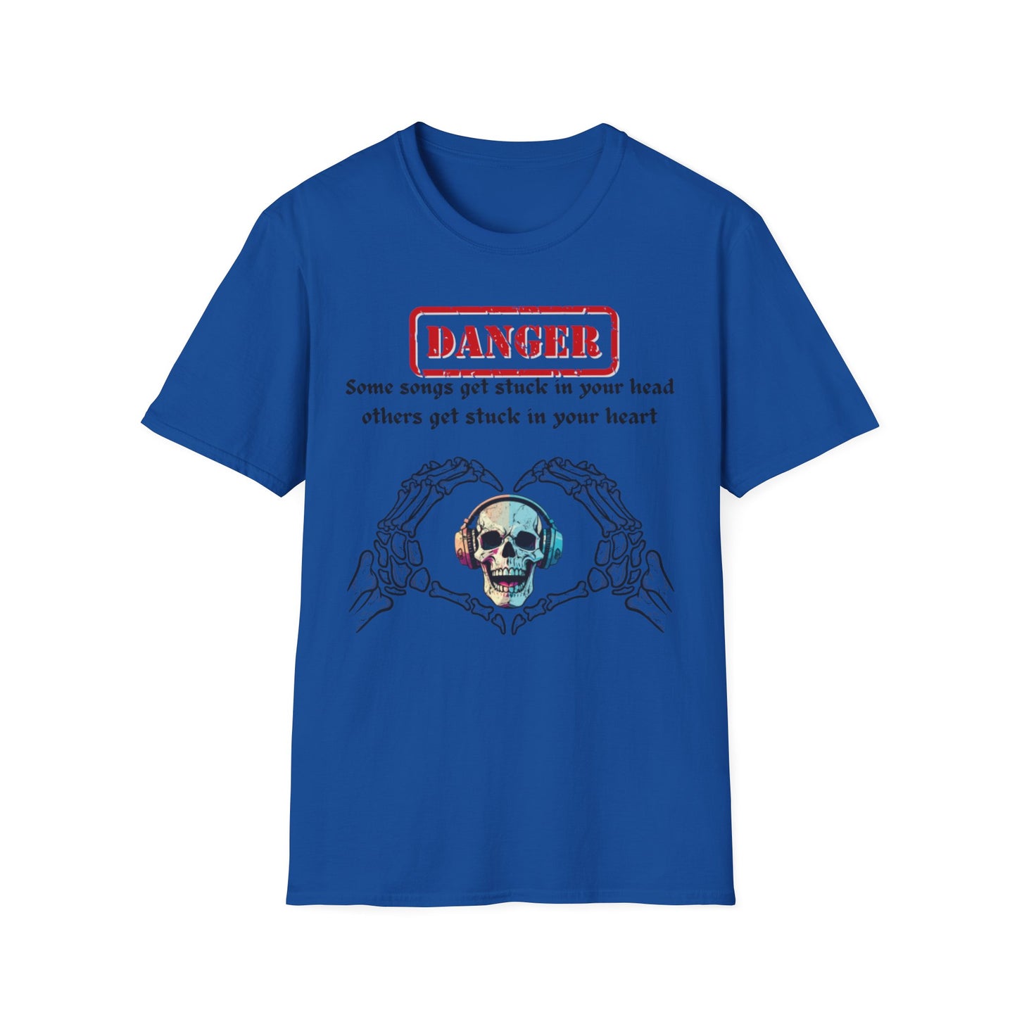 Skull Heart T-Shirt, Edgy Music Lover Tee, Unisex Graphic Shirt, Unique Gift for Friends, Casual Wear, Halloween Fashion