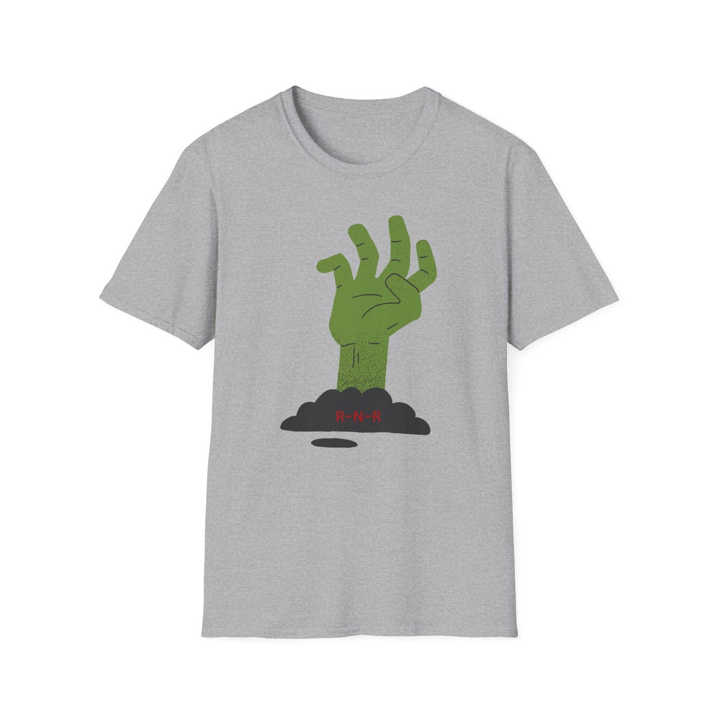 Zombie Hand Unisex Softstyle T-Shirt, Halloween Shirt, Casual Wear, Graphic Tee, Gift for Horror Fans, Spooky Apparel, Unisex Fashion