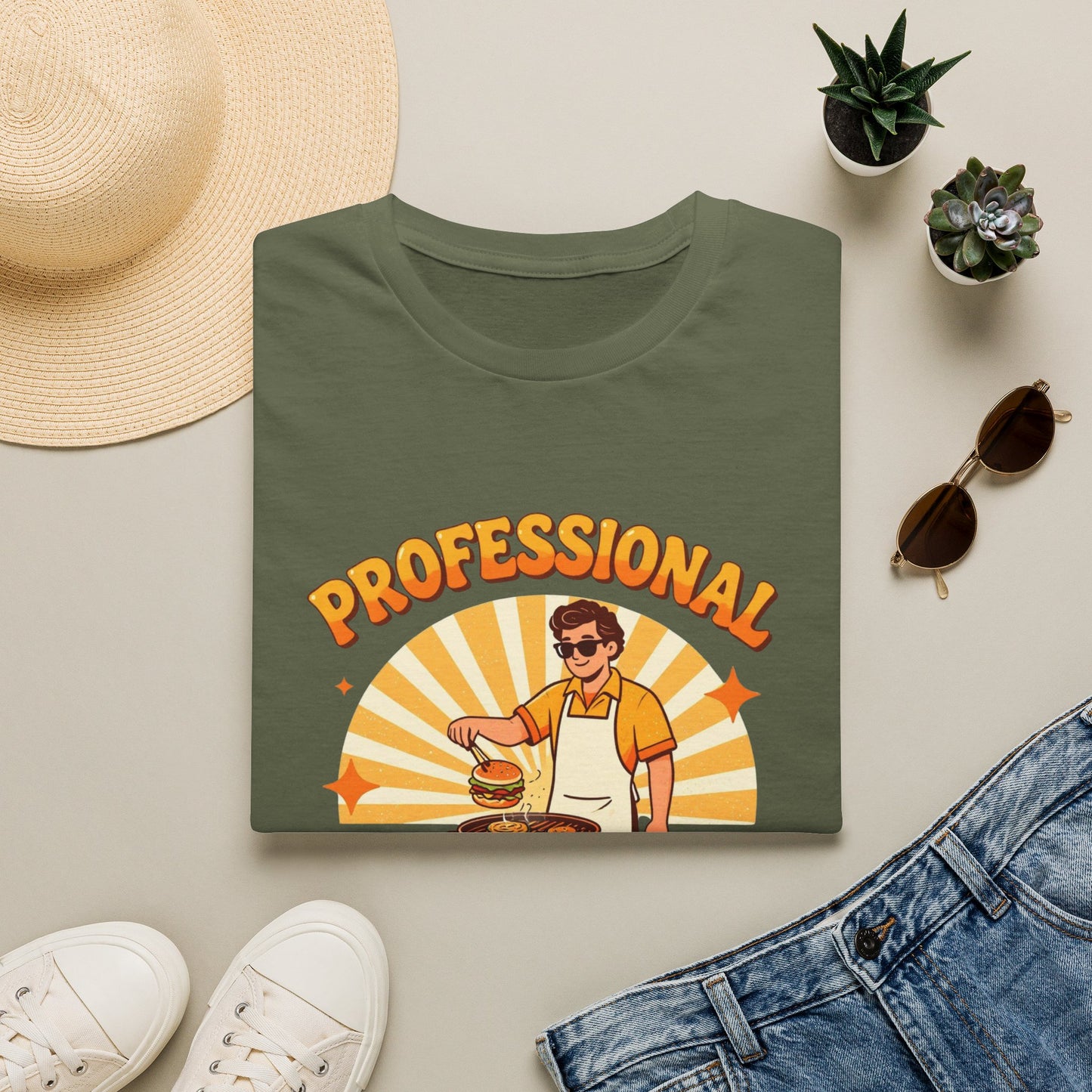 Professional Grill Sergeant T-Shirt | BBQ Chef Illustration