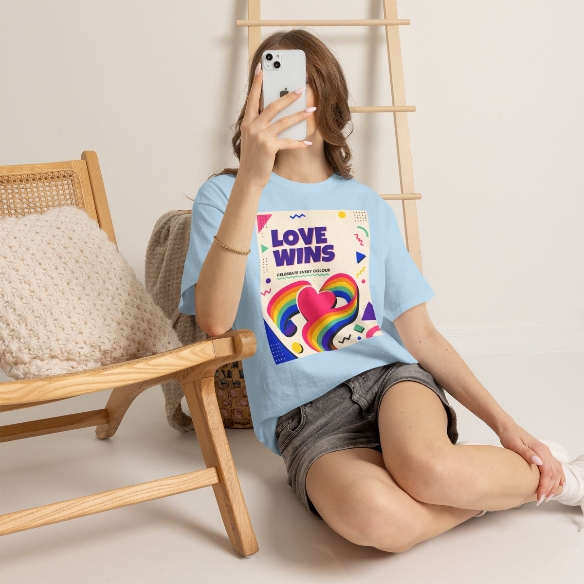 Love Wins rainbow heart T-Shirt | Pride graphic tee, colorful celebration design