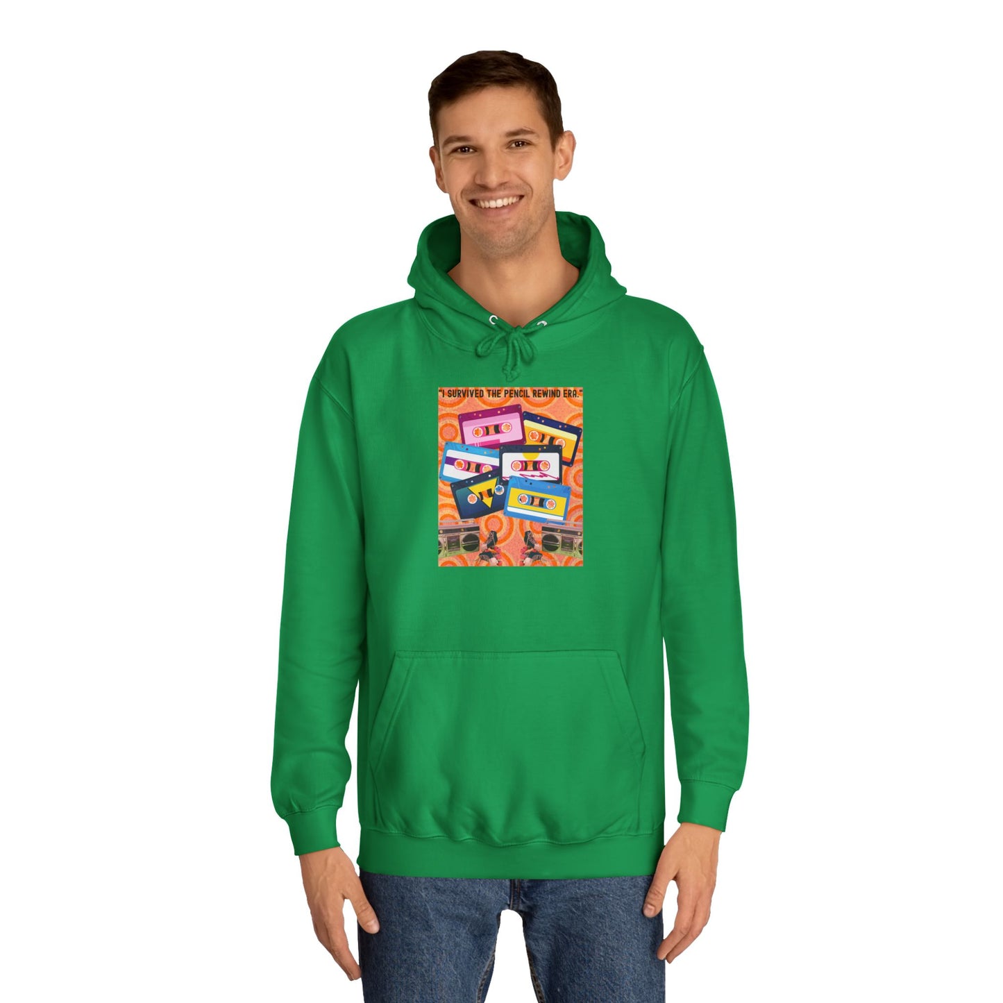 Colorful Retro College Hoodie, Unisex College Sweatshirt, Graphic Hoodie for Students, Cozy Casual Wear, Gift for College Students