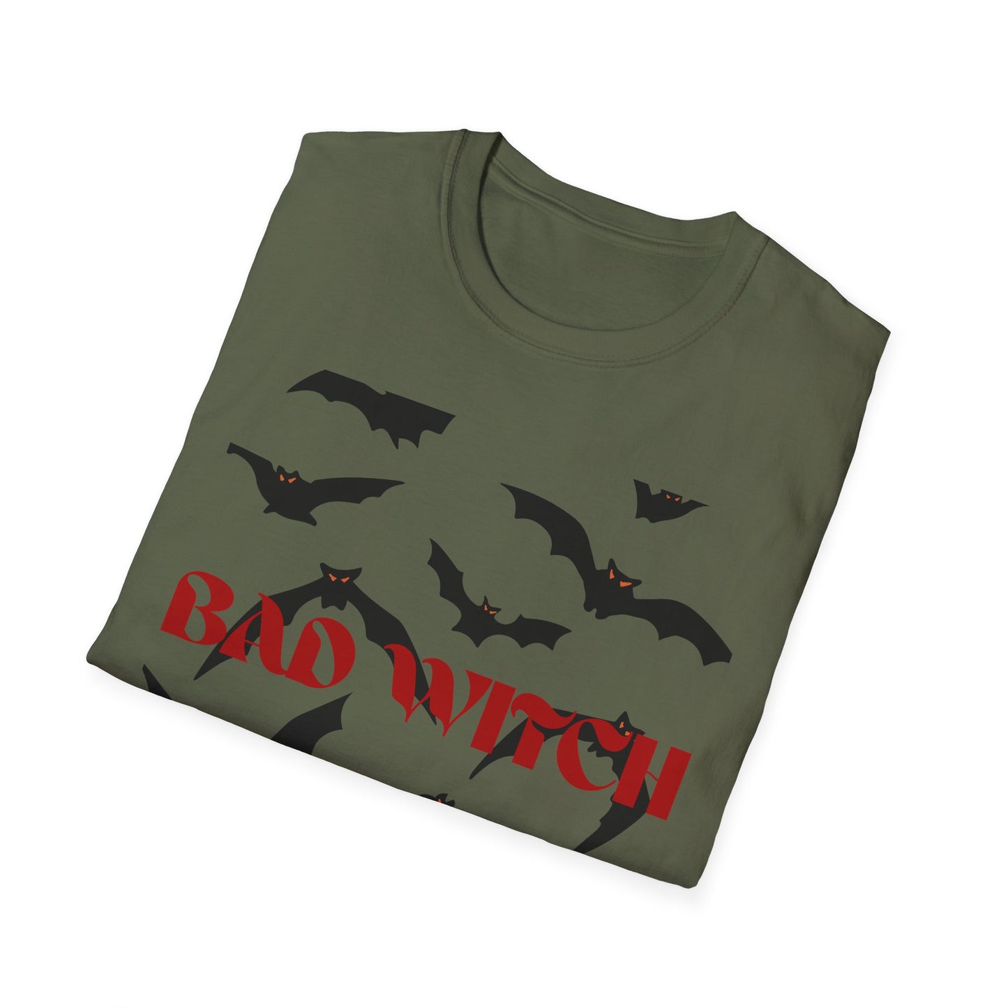 Bad Witch Halloween Unisex T-Shirt, Spooky Shirt, Halloween Costume, Witchy Tee, Bat Graphic Top, Fall Outfit