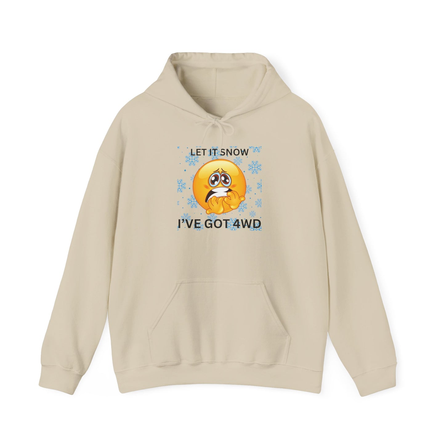 Let It Snow I've Got 4WD Hoodie — Funny Winter 4x4 Off-Road Emoticon Sweatshirt