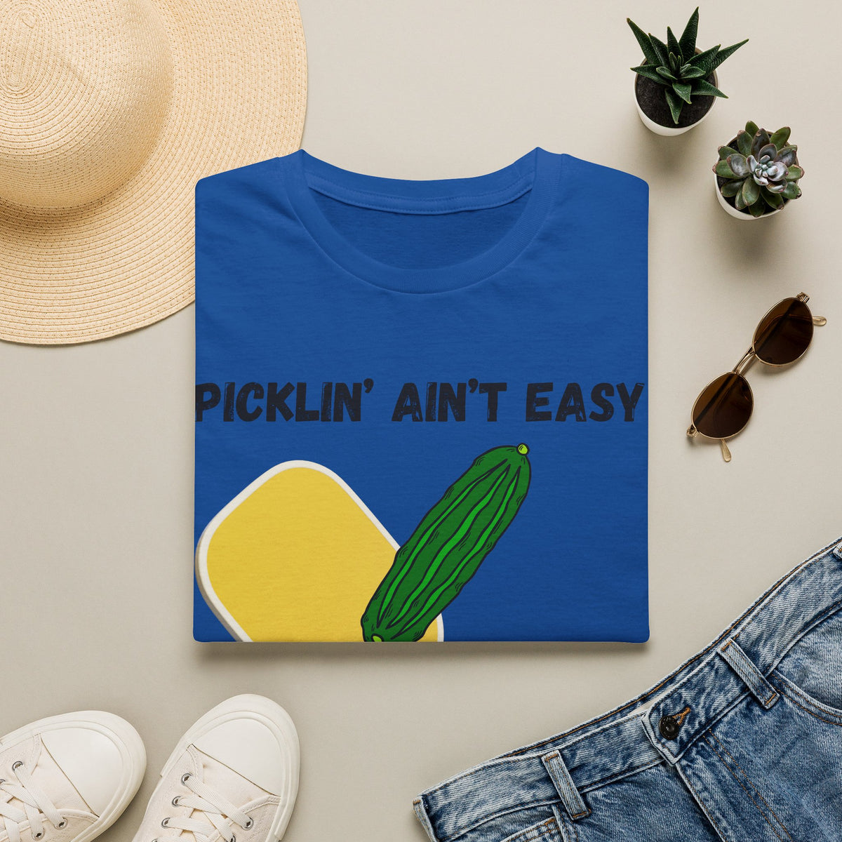 Picklin' Ain't Easy Pickleball Paddle T-Shirt | Funny Pickleball Shirt