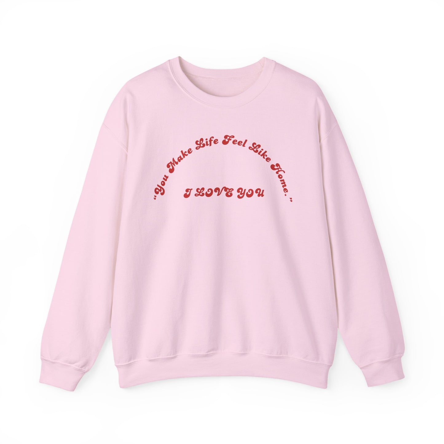 I Love You Crewneck Sweatshirt — Retro Red Script Valentine Sweatshirt