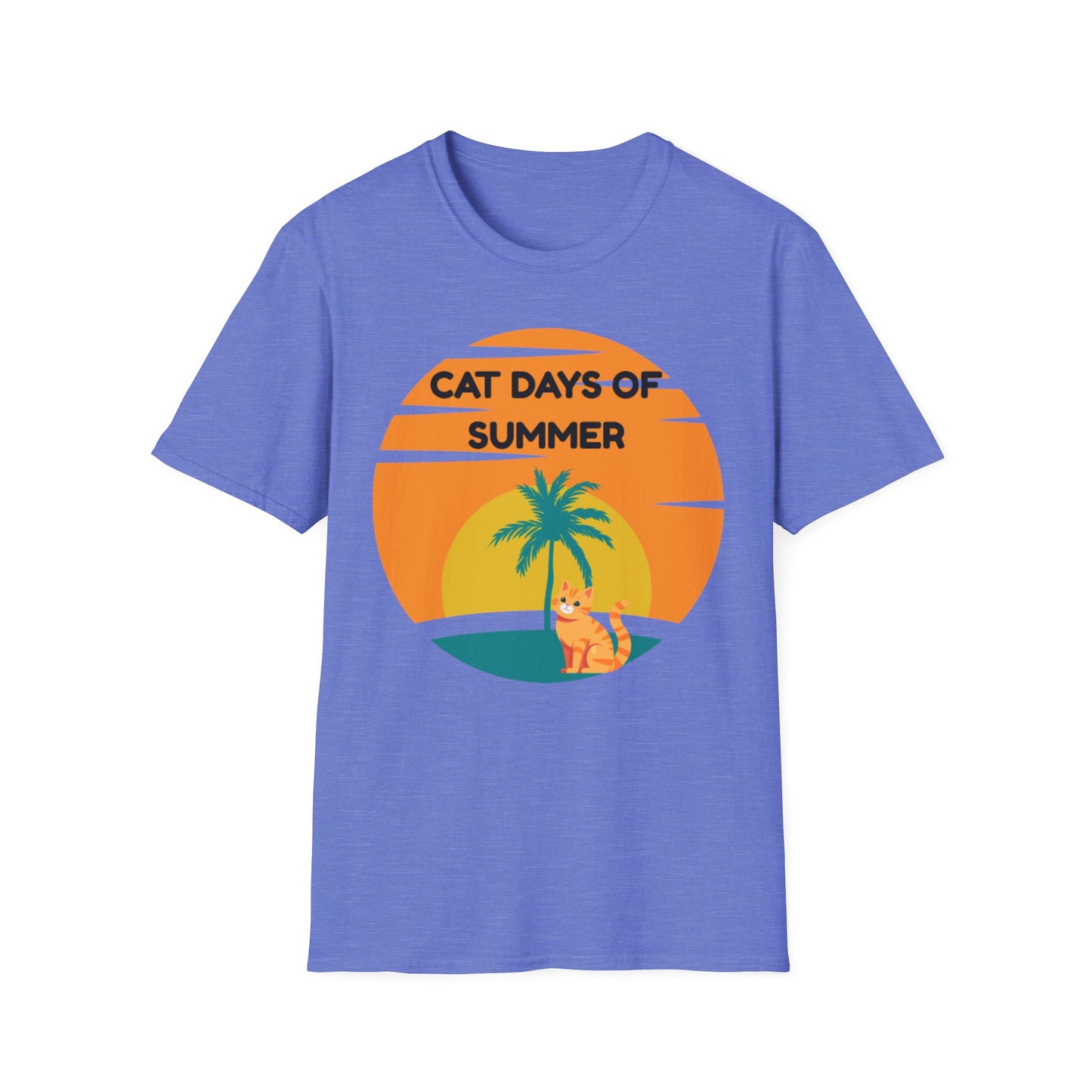 Cat Days of Summer Unisex Softstyle T-Shirt, Cute Cat Shirt, Summer Tee, Vacation Top, Animal Lover Gift, Fun Relaxed Fit