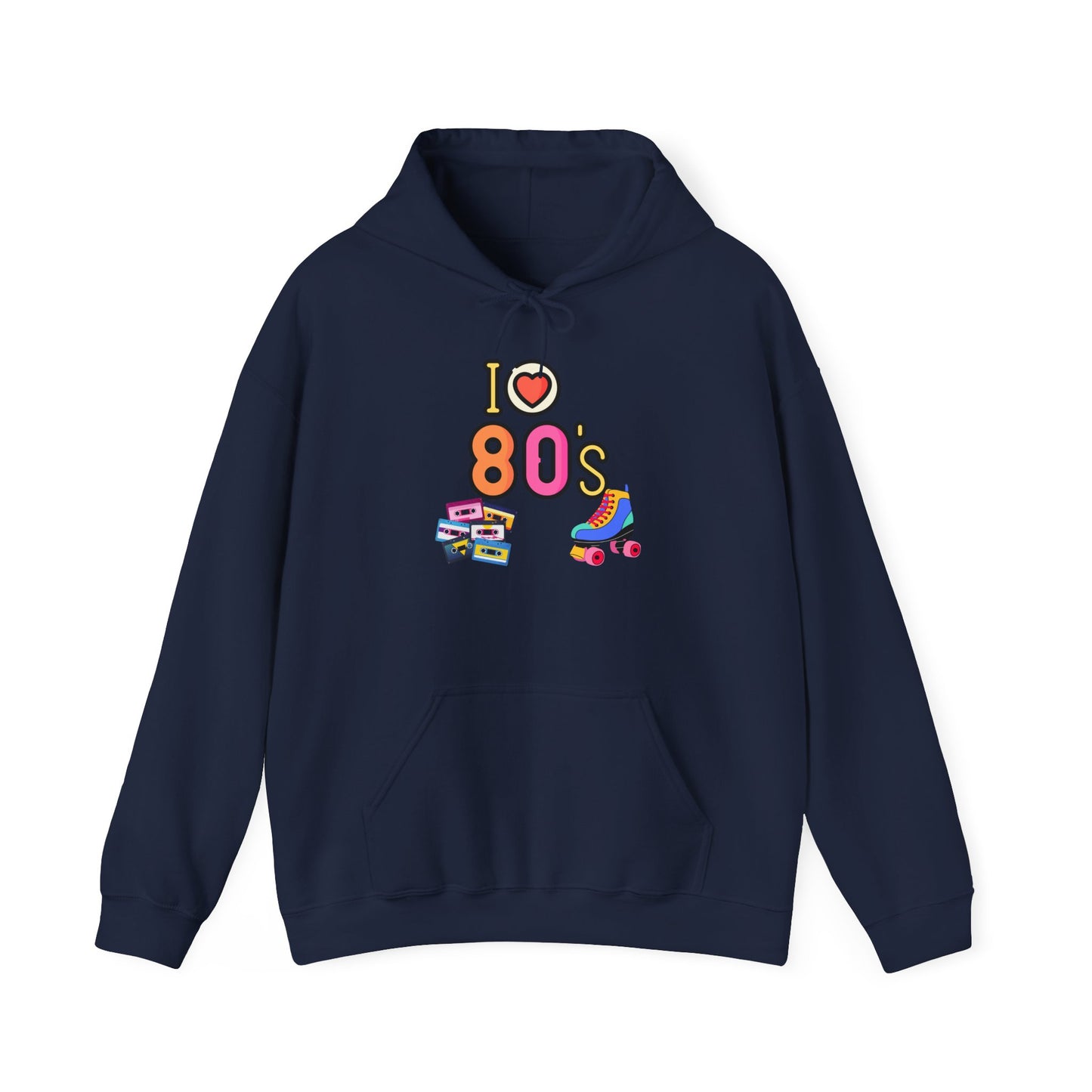 I Love 80s Roller Skate Hoodie | Retro 80s Neon Graphic