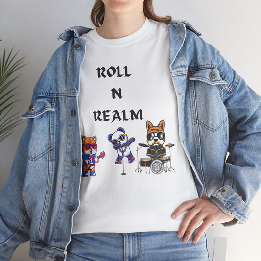 Music-Themed Unisex Heavy Cotton Tee - "Roll N Realm"