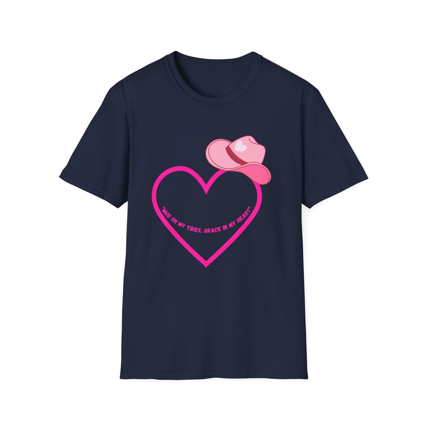 Pink Cowboy Hat Heart T-Shirt | Western Heart Graphic Tee
