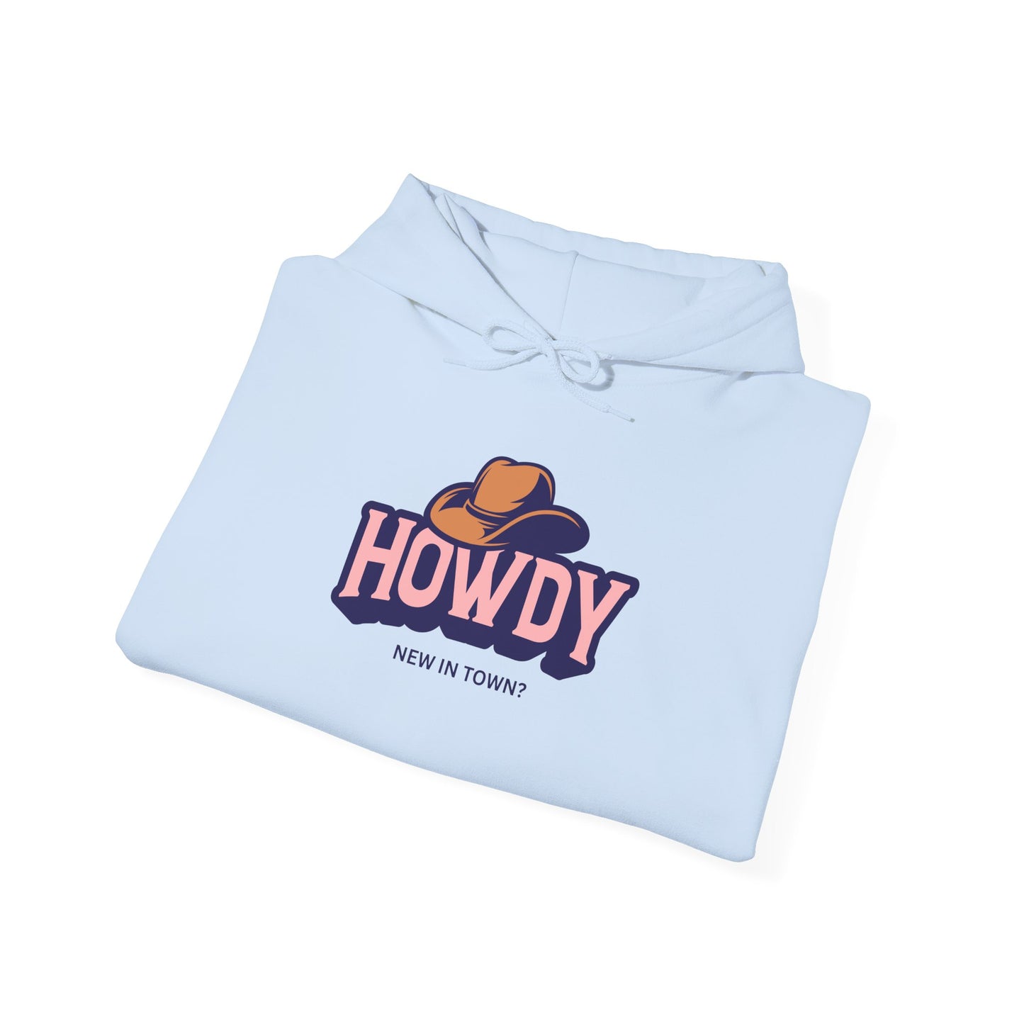 Howdy Cowboy graphic Hoodie | Western hat illustration, retro script