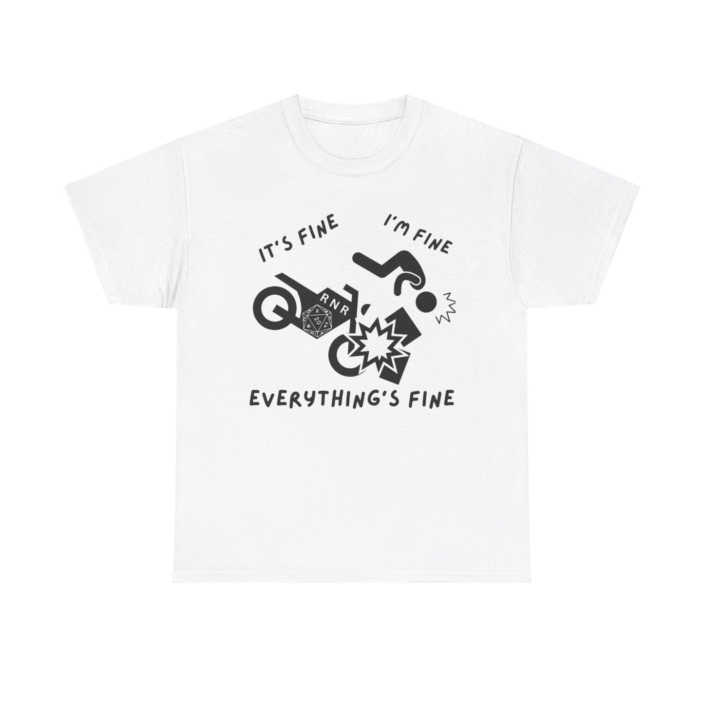 Everything's Fine Unisex Heavy Cotton Tee - Graphic Tee for Relaxed Vibes