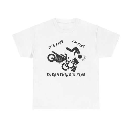 Everything's Fine Unisex Heavy Cotton Tee - Graphic Tee for Relaxed Vibes