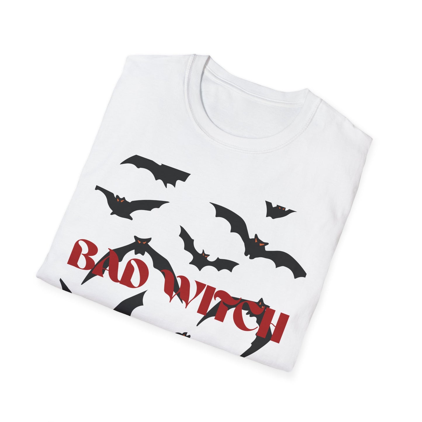 Bad Witch Halloween Unisex T-Shirt, Spooky Shirt, Halloween Costume, Witchy Tee, Bat Graphic Top, Fall Outfit
