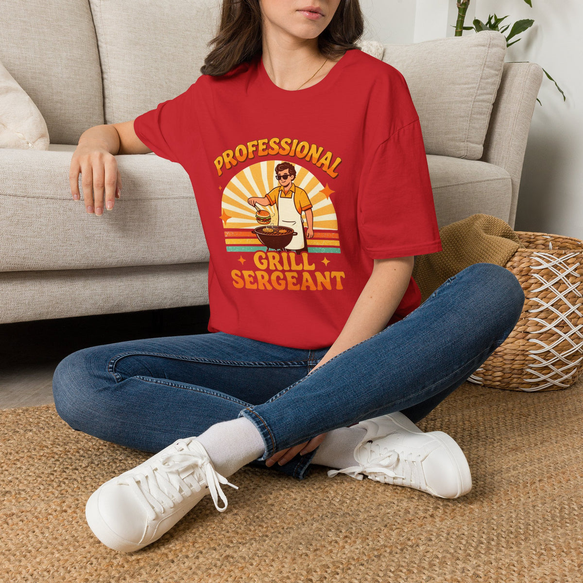Professional Grill Sergeant T-Shirt | BBQ Chef Illustration