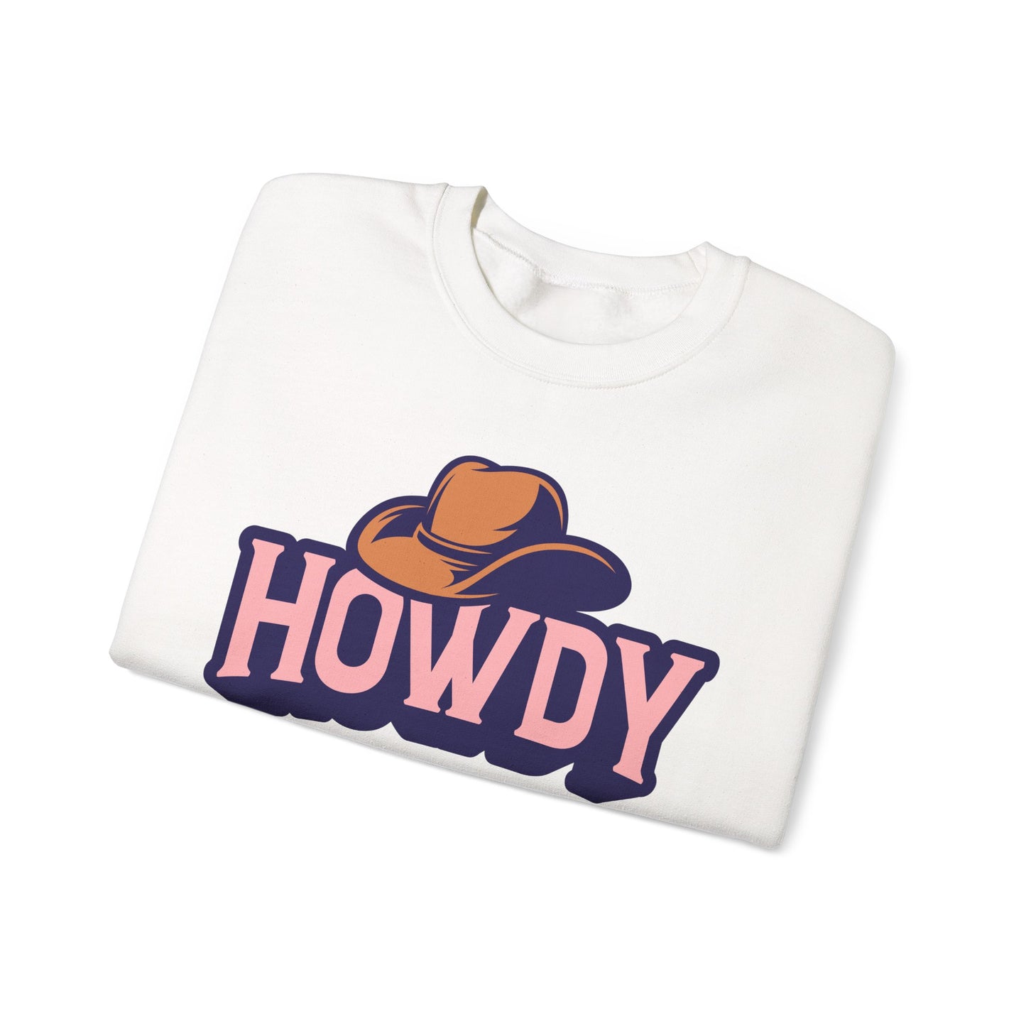 Howdy Cowboy Hat crewneck sweatshirt | Western graphic, New in Town text