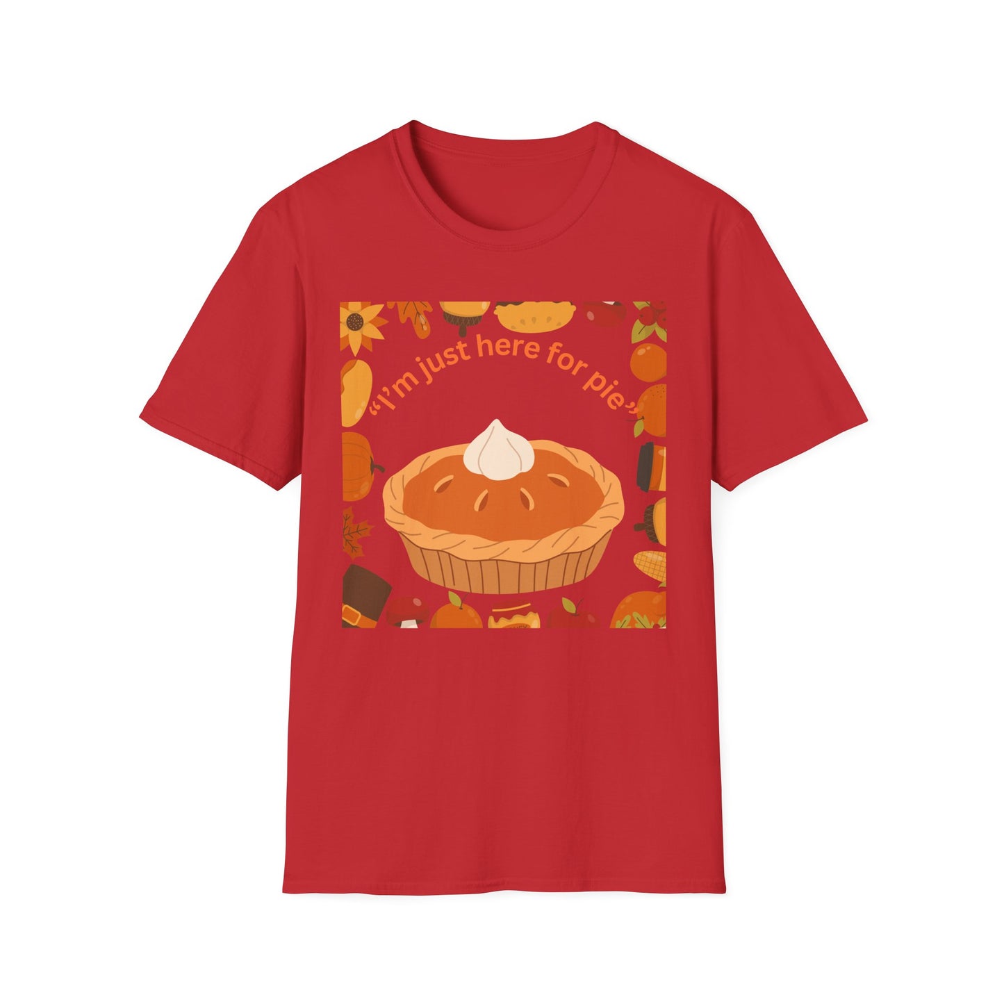 Unisex Softstyle T-Shirt with Fun Pie Design, Perfect for Fall Gatherings, Thanksgiving, Casual Wear, Gift for Bakers, Food Lovers