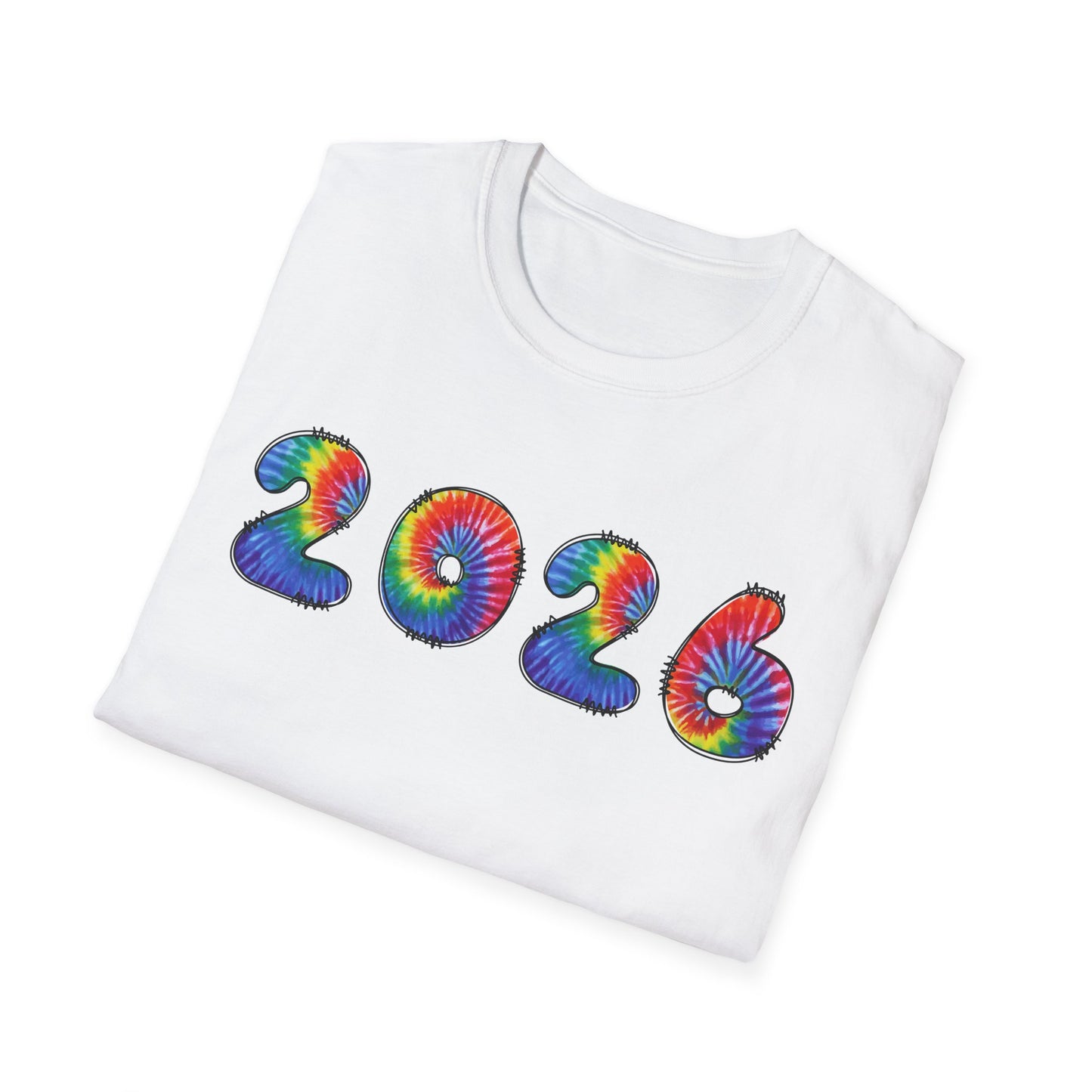 Tie Dye 2026 T-Shirt | Colorful Swirl Number Tee