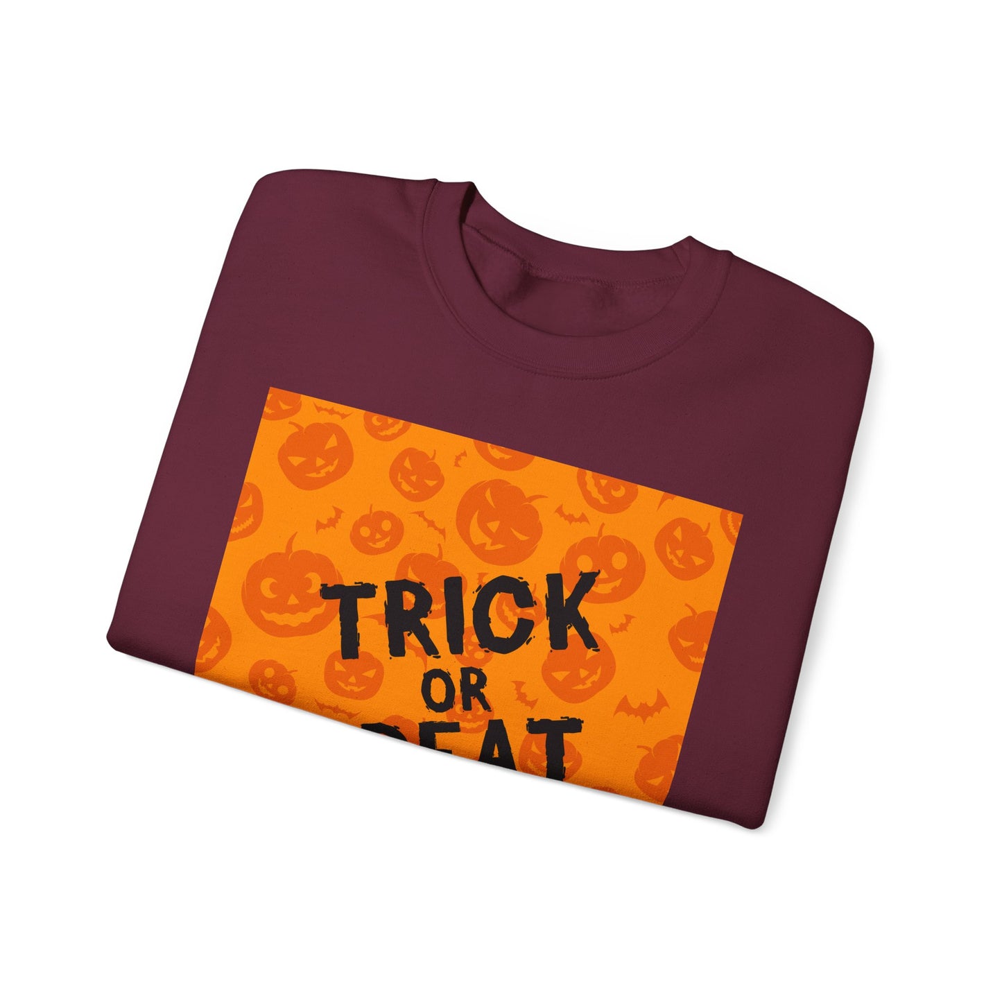 Halloween Trick or Treat Crewneck Sweatshirt, Cozy Fall Apparel, Unisex Sweater, Festive Halloween Sweater, Pumpkin Theme Sweatshirt