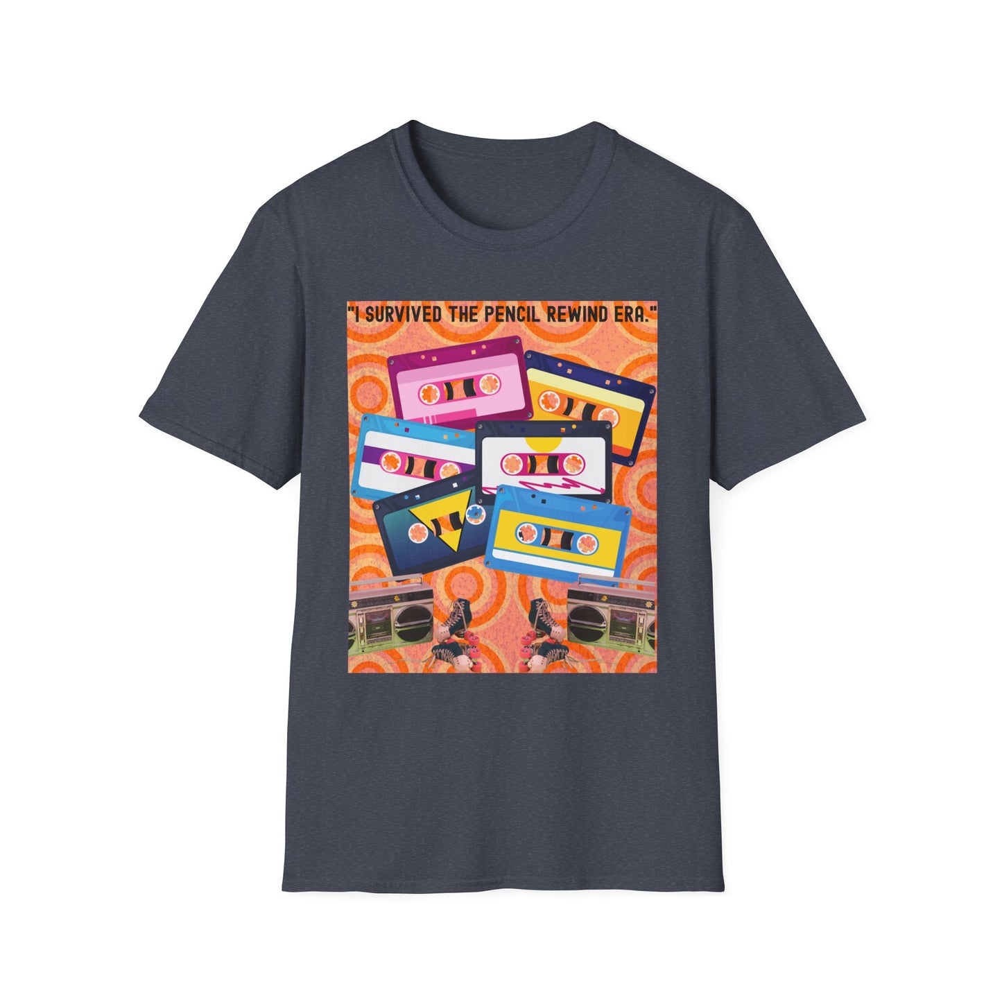 Vintage 90s T-Shirt, Retro Graphic Tee, I Survived the Pencil Rewind Era, Gift for Music Lovers, Nostalgic Apparel