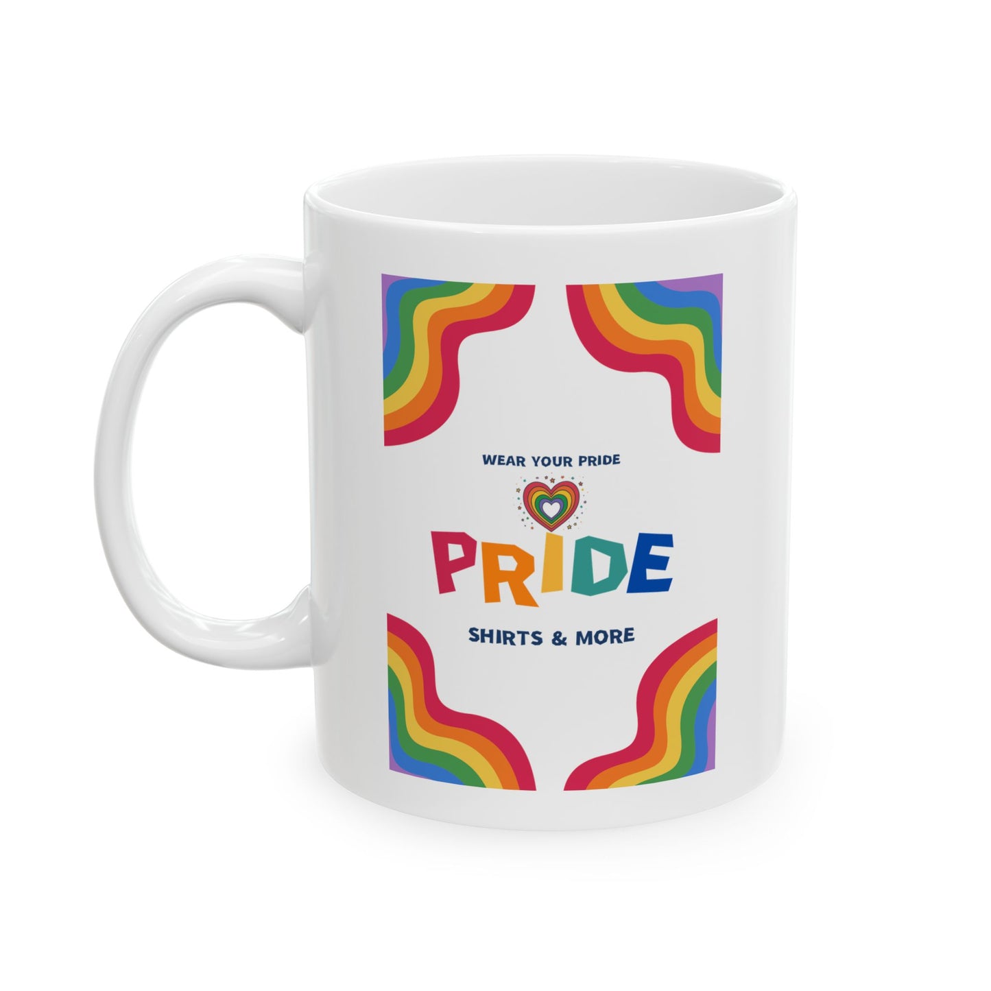 Pride Rainbow Wave Mug | Ceramic Coffee Cup 11oz 15oz