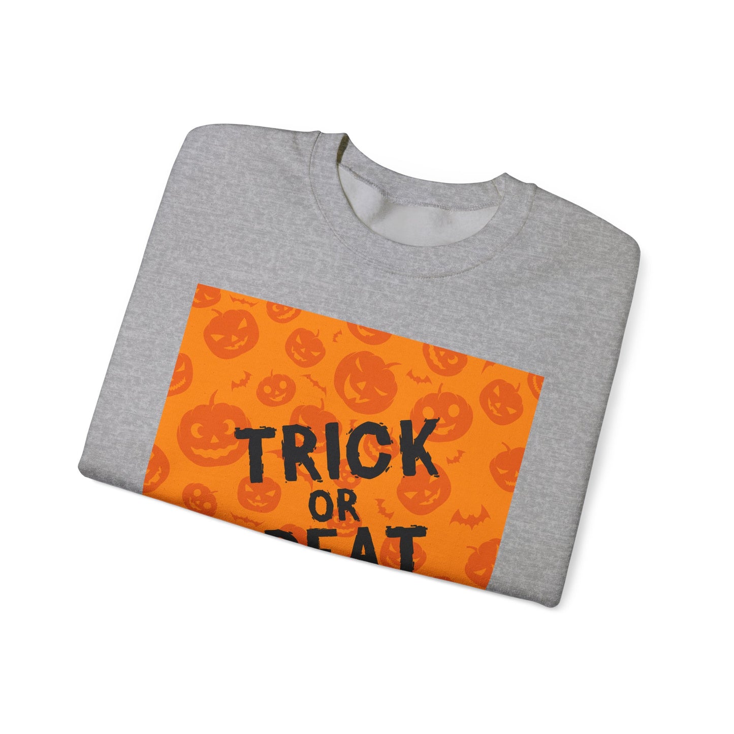 Halloween Trick or Treat Crewneck Sweatshirt, Cozy Fall Apparel, Unisex Sweater, Festive Halloween Sweater, Pumpkin Theme Sweatshirt