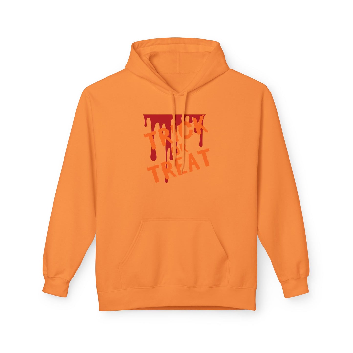 Trick or Treat Fleece Hoodie, Halloween Hoodie, Unisex Pullover, Cozy Fall Layer, Spooky Sweatshirt, Festival Apparel