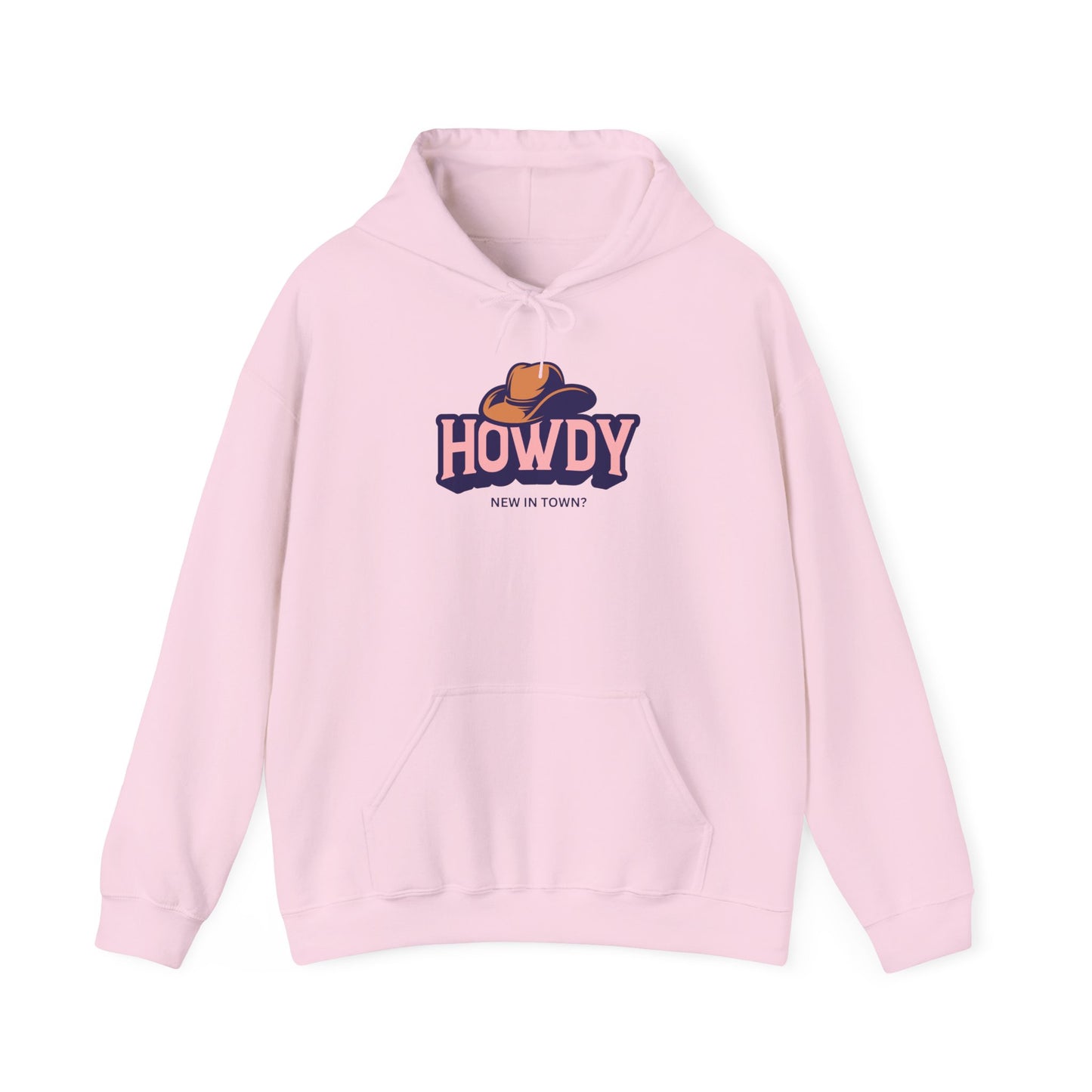 Howdy Cowboy graphic Hoodie | Western hat illustration, retro script