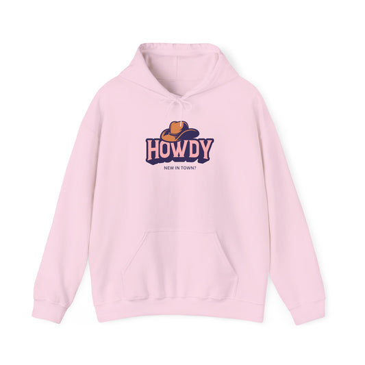 Howdy Cowboy graphic Hoodie | Western hat illustration, retro script