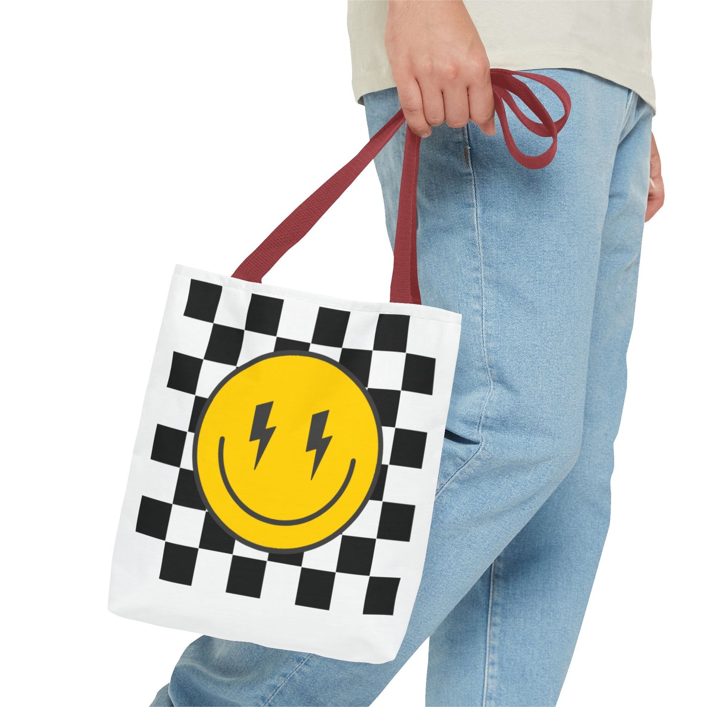 Cheerful Smiley Tote Bag, Fun Eco-Friendly Shopping Bag, Gift for Friends, Festival Essentials, Everyday Use