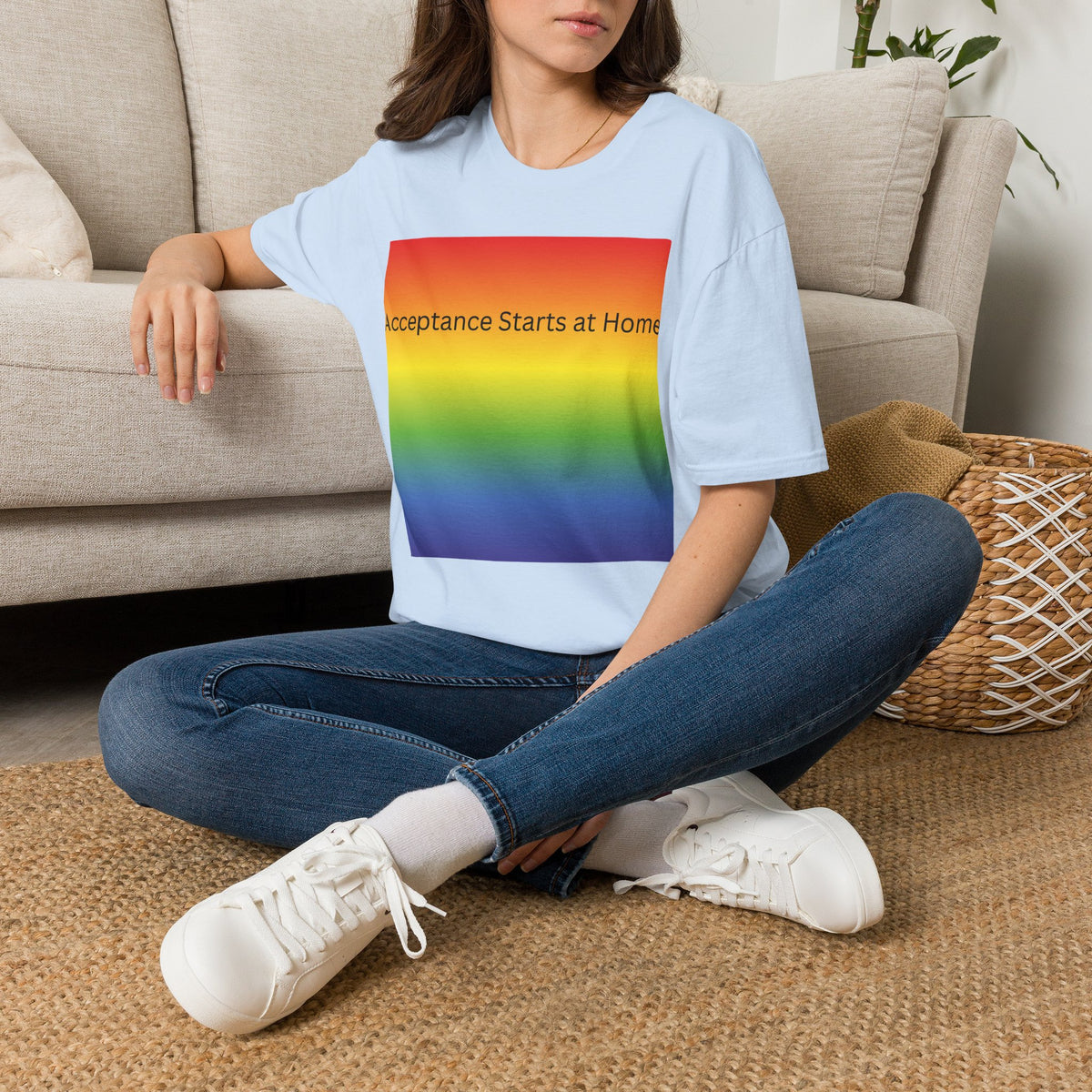 Acceptance Starts at Home T-Shirt | Rainbow Pride Tee